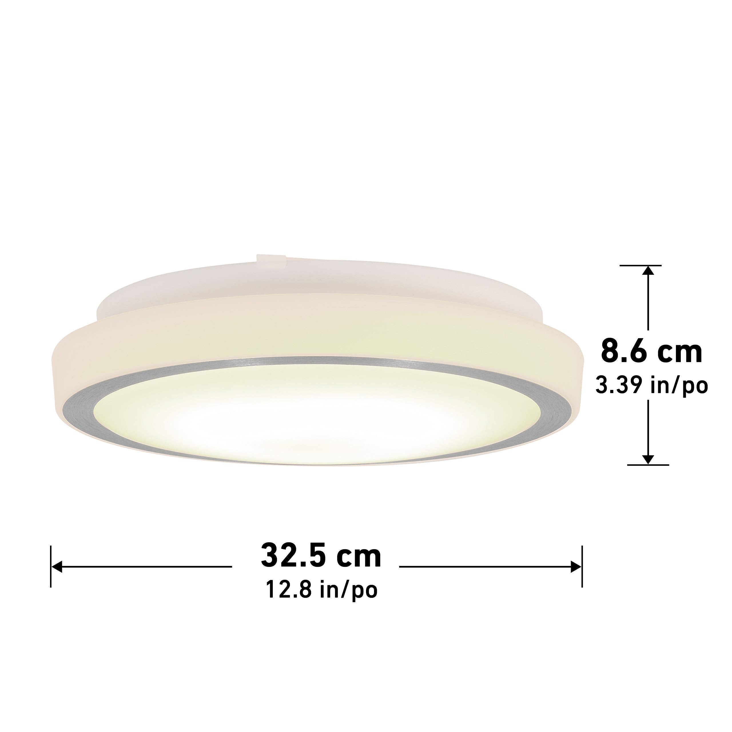 artika Pluto 25W Smart Wi-Fi LED Flush Mount Ceiling Light Fixture, White Ideal for Bedroom, Hallway, Kitchen, 1750 Lumens 2700 Kelvin Made of Aluminum, No Bulb Required