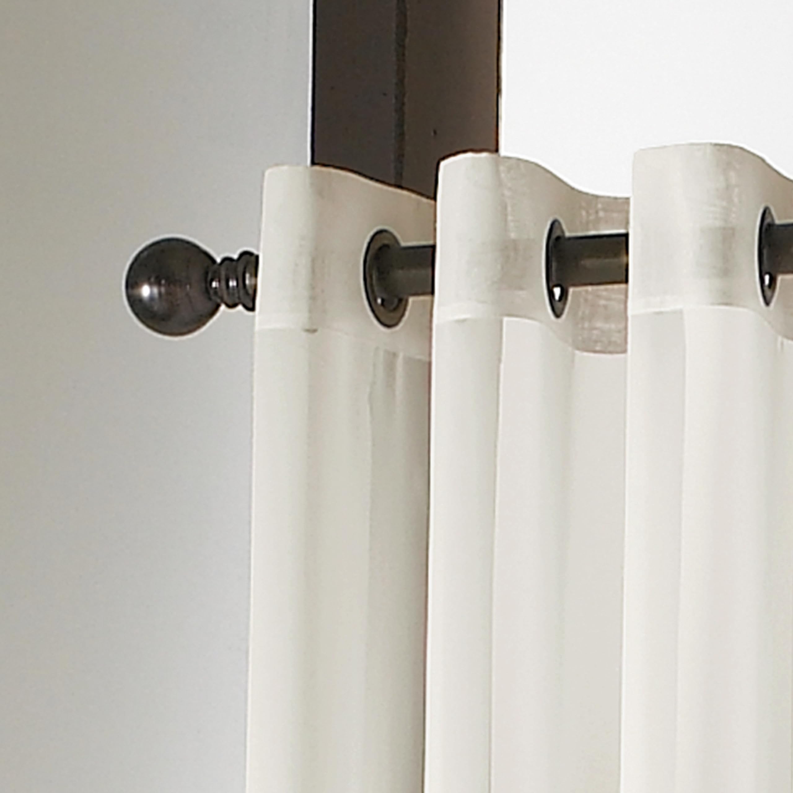 Curtainworks Soho Voile Sheer Grommet Curtain Panel, 59 by 132", Oyster