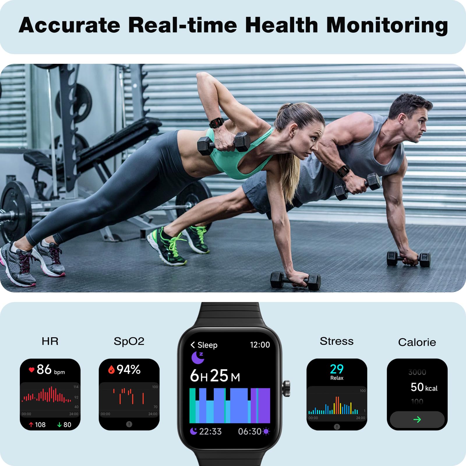 Fitpolo Smart Watch for Men Women,1.8" Touchscreen Fitness Tracker Bluetooth Call Alexa SpO2 Heart Rate Monitor Sleep Calorie Step Counter Waterproof Activity Tracker and Smartwatch for Android iPhone