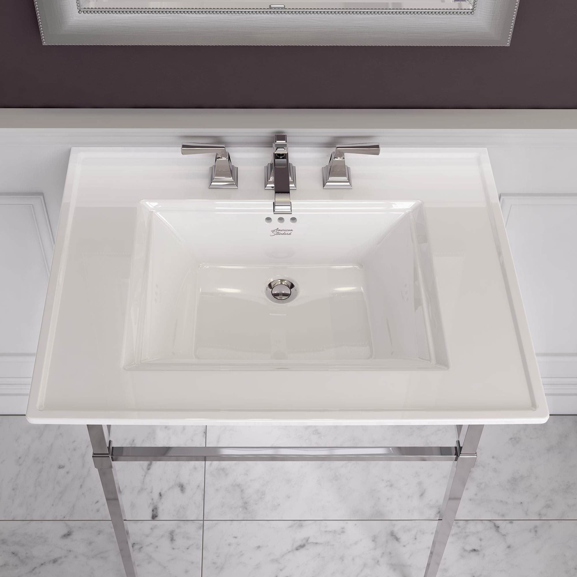 American Standard 297008.02 Town Square S Pedestal Sink Top-8" Centers, 8-inch, White