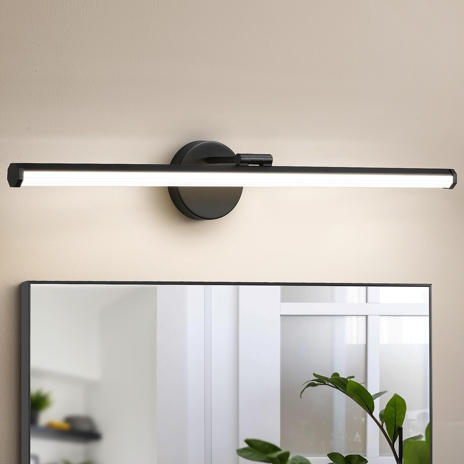 KAISITE Bathroom Light Fixture Over Mirror - 30 Inch Black Vanity Light 24W 4000K Dimmable Modern LED Bathroom Lighting Fixture Rotatable Bath Vanity Light Bar for Bathroom