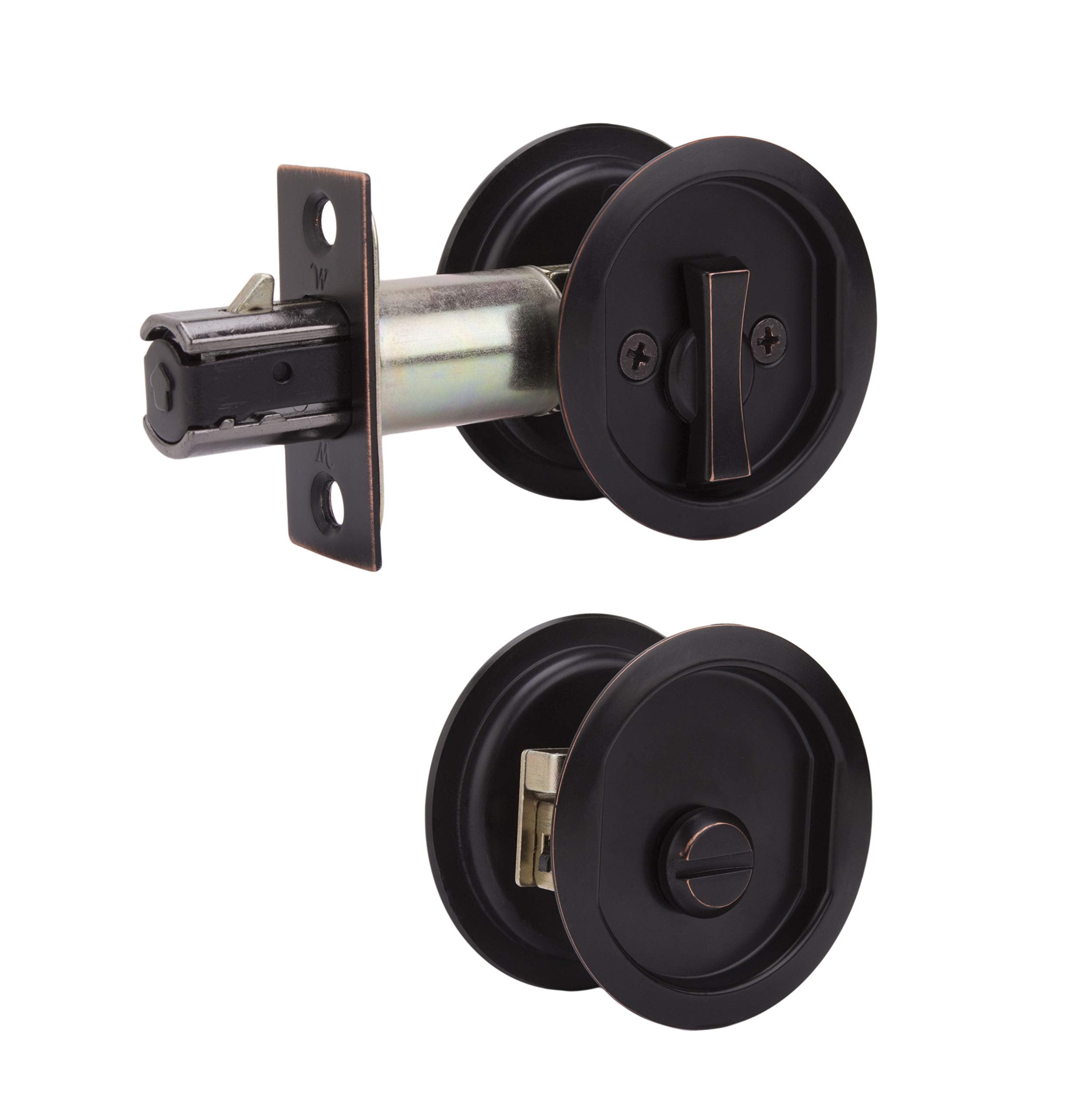 Weslock 00677X1X1 Round Privacy Pocket Door Lock Oil Rubbed Bronze Finish