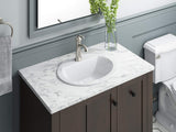 KOHLER K-2699-1-0 Bryant Oval Self-Rimming Bathroom Sink with Single-Hole Faucet Drilling, White