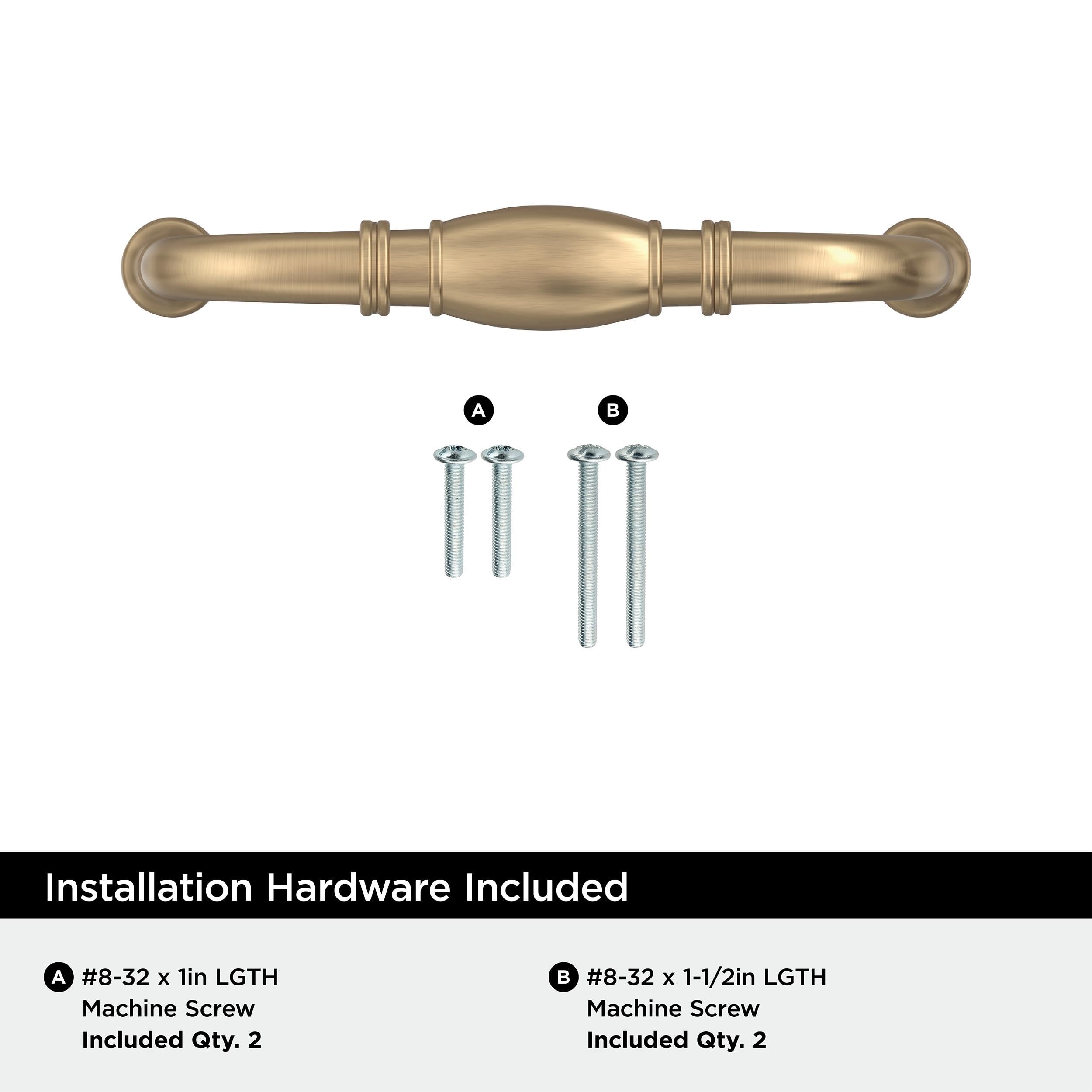 Amerock BP55243CZ Champagne Bronze Cabinet Pull | 3-3/4 inch (96mm) Center-to-Center Cabinet Hardware | Granby | Furniture Hardware | Drawer Pull