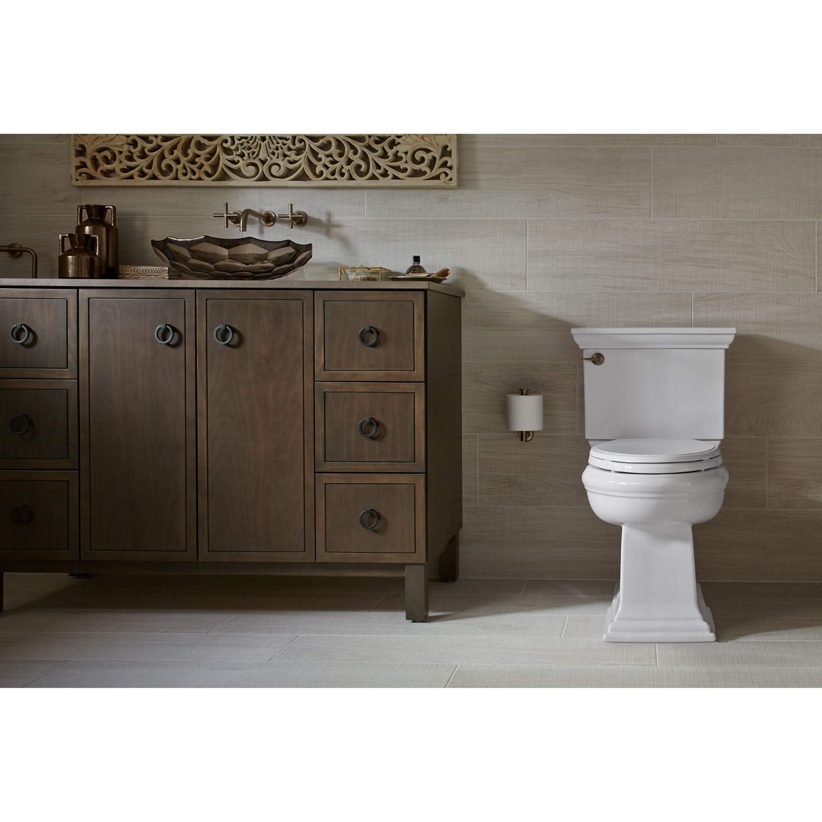 Kohler K-4434-0 Memoirs 1.28 Gallons Per Flush Toilet Tank with Stately Design, White