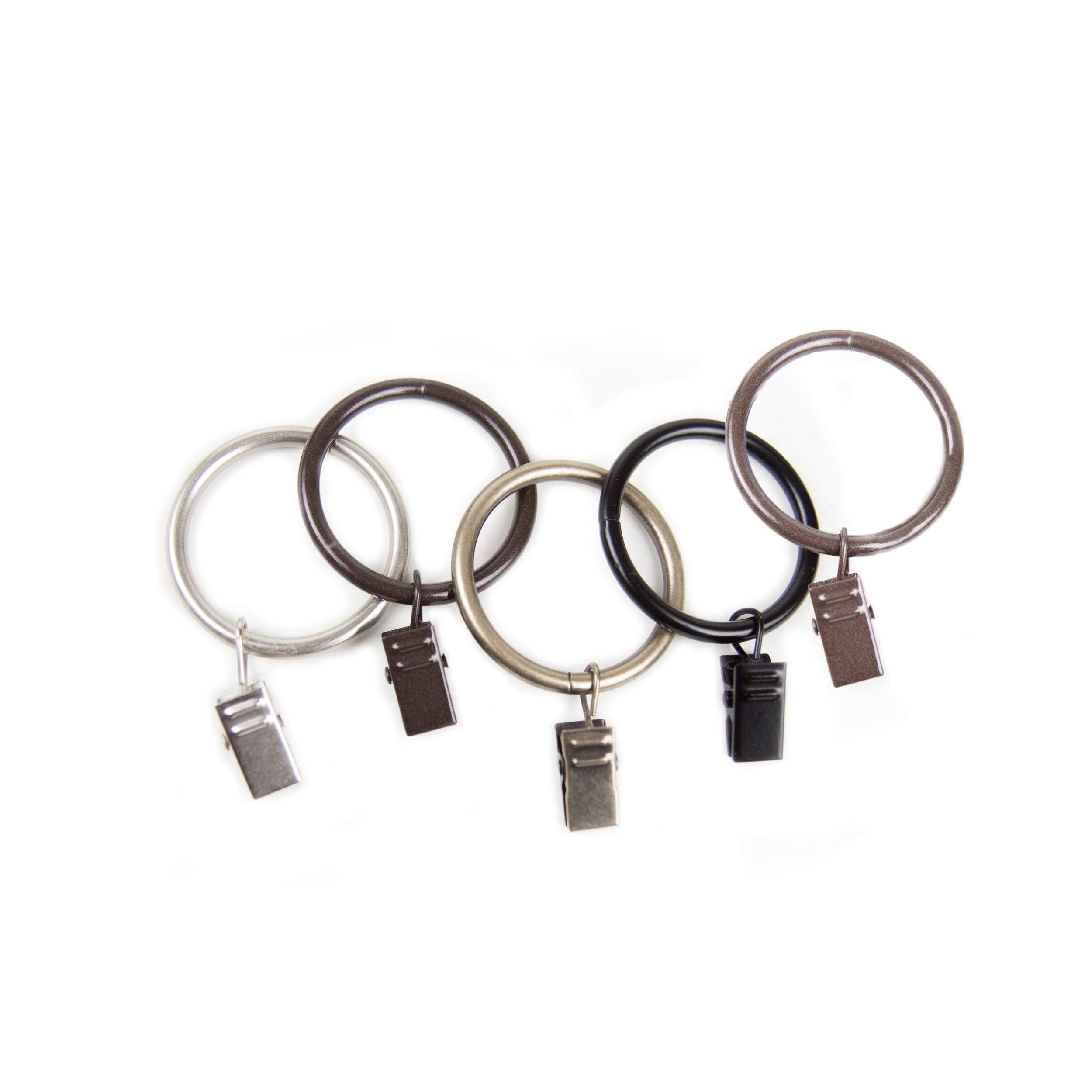 Rod Desyne 2 inch Curtain Rings w/Clip - Black