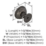 Amerock | Cabinet Knob | Graphite | 1-3/16 inch (30 mm) Diameter | Westerly | 1 Pack | Drawer Knob | Cabinet Hardware