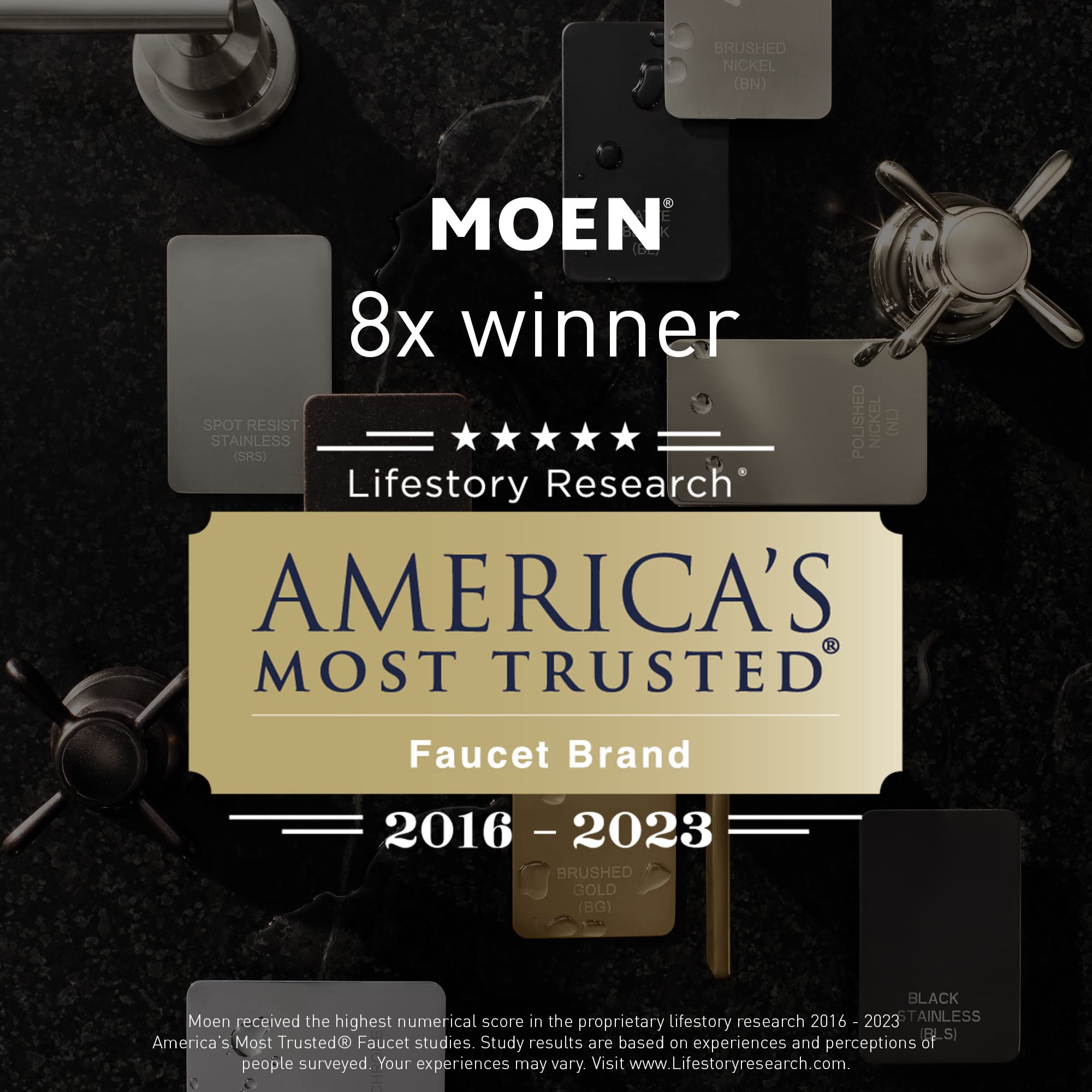 Moen Brushed Gold Cia T6222BG 8 in. Widespread 2-Handle High-Arc Bathroom Faucet Trim Kit , Valve Required, T6222BG