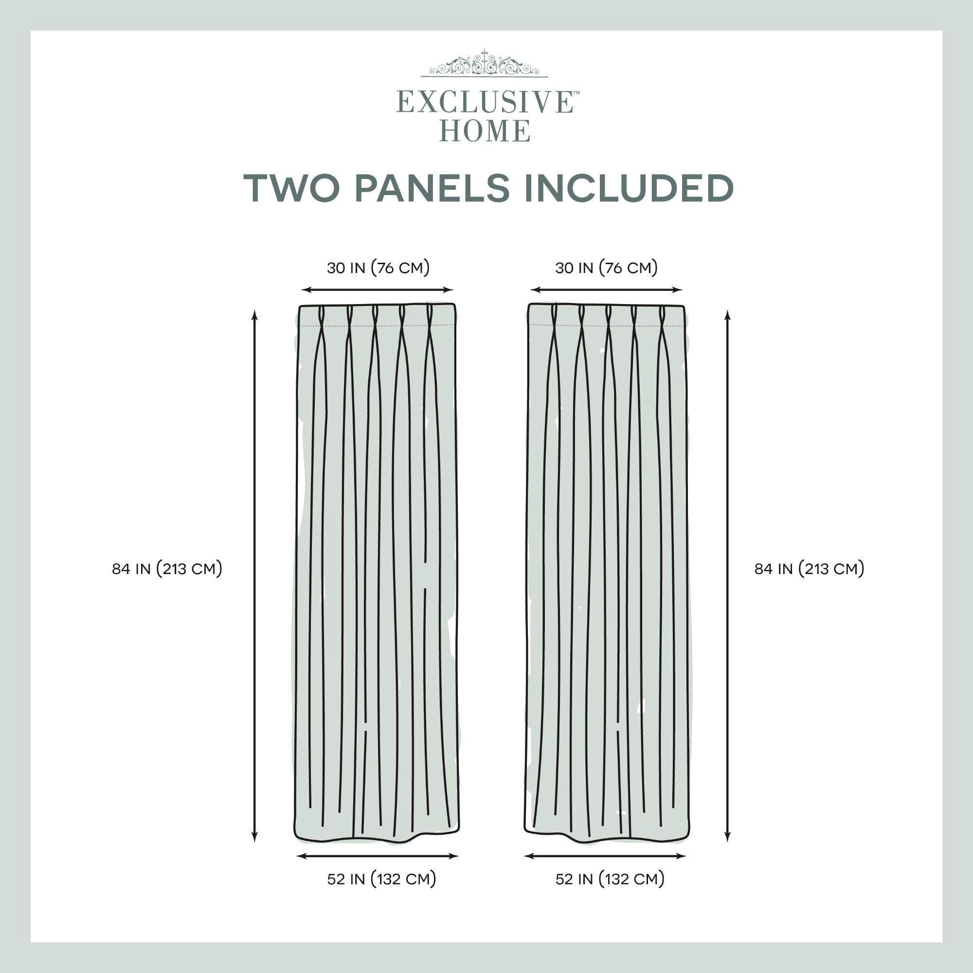 EXCLUSIVE HOME Sateen Twill Woven Room Darkening Blackout Pinch Pleat/Hidden Tab Top Curtain Panel Pair, 84" Length, Espresso