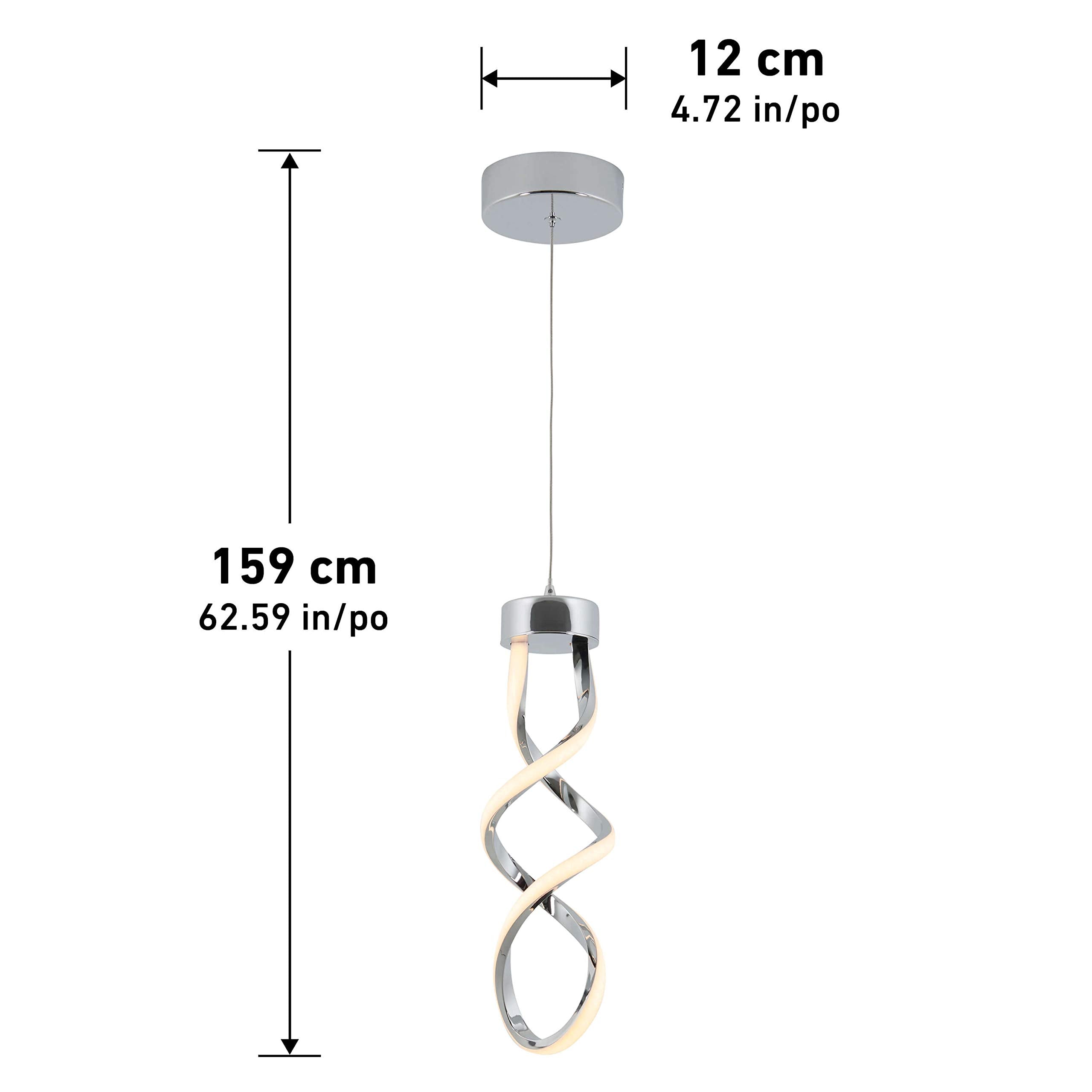 Artika Swirl LED Mini Pendant 1- Light Fixture, Chrome