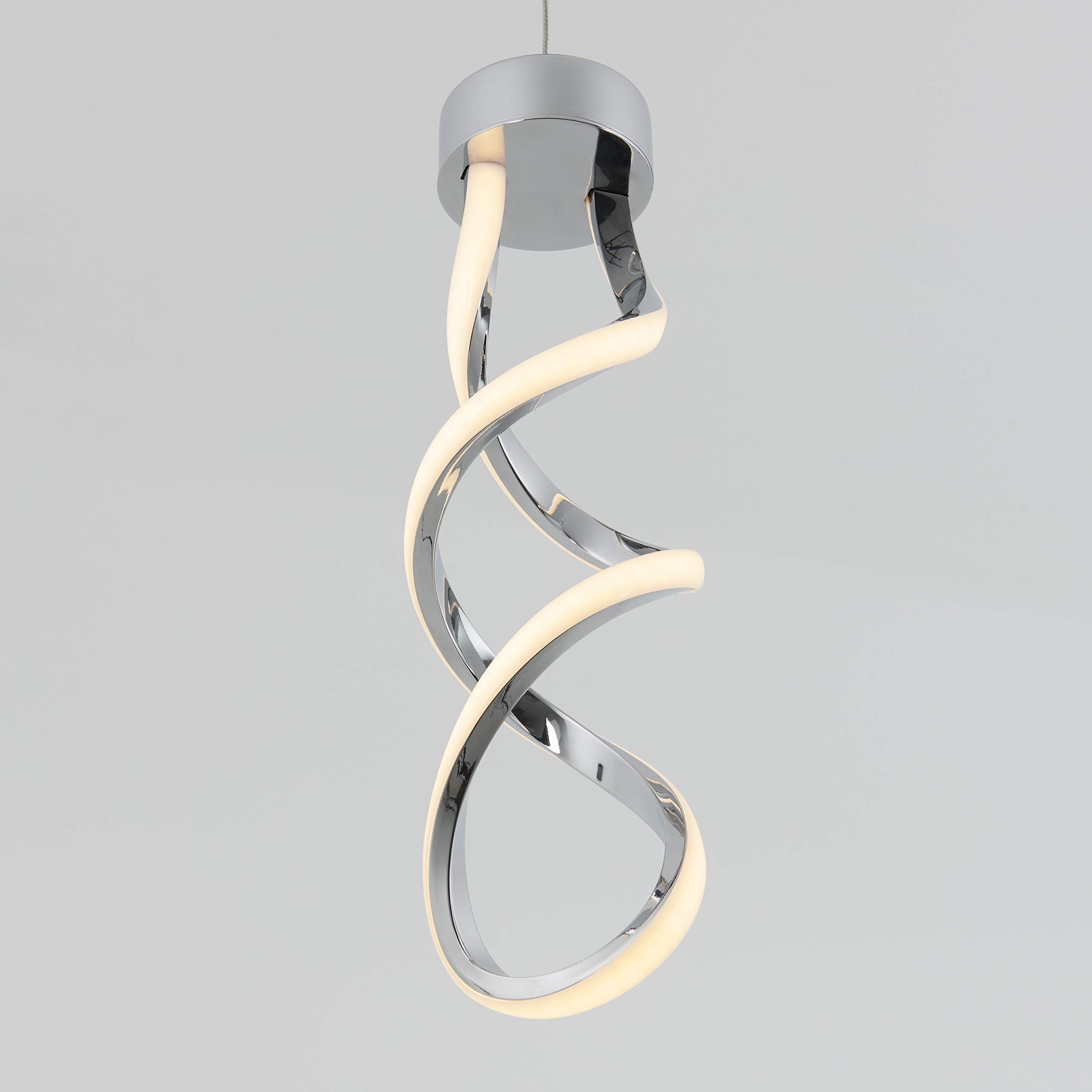 Artika Swirl LED Mini Pendant 1- Light Fixture, Chrome