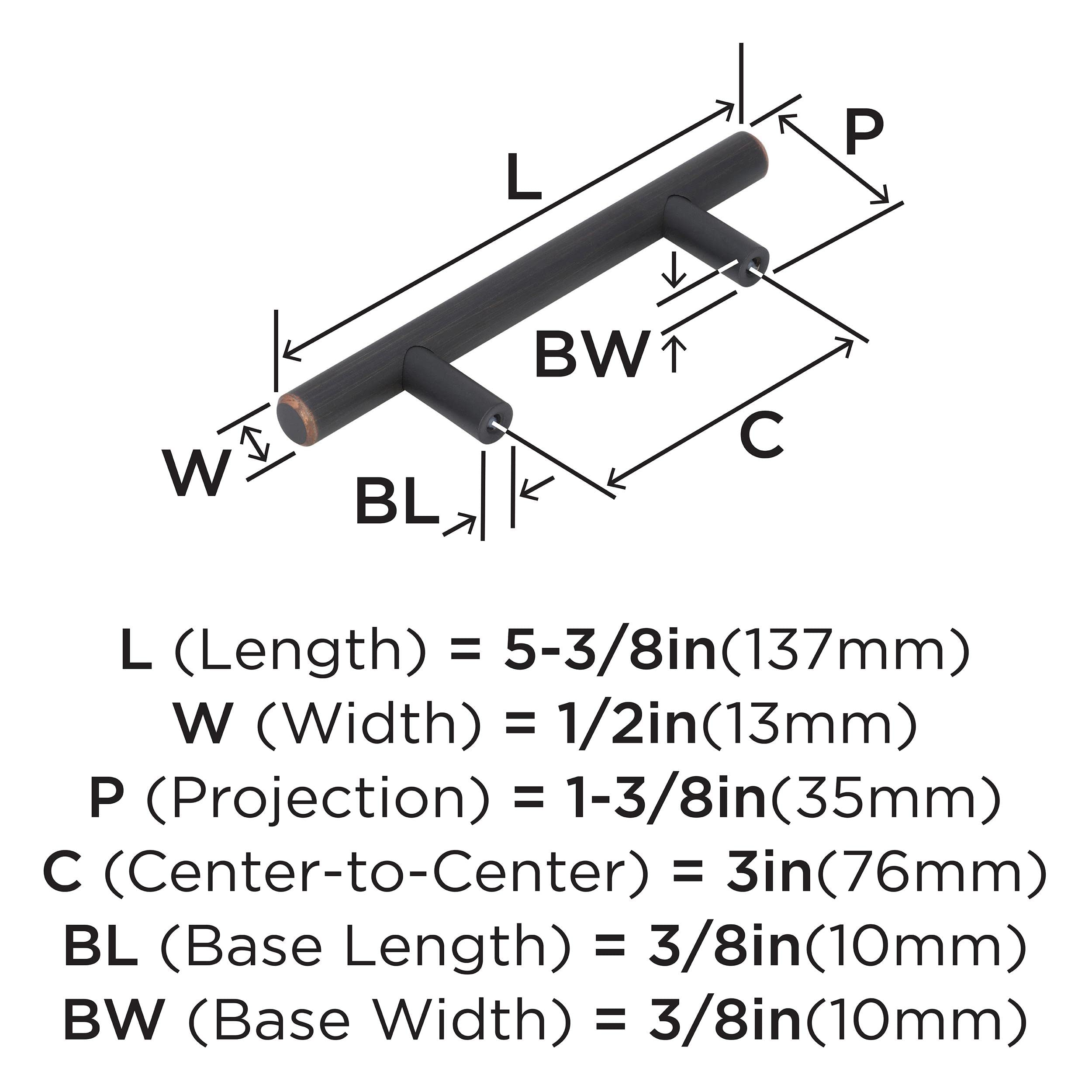 Amerock | Cabinet Pull | Oil Rubbed Bronze | 3 inch (76 mm) Center to Center | Bar Pulls | 1 Pack | Drawer Pull | Drawer Handle | Cabinet Hardware