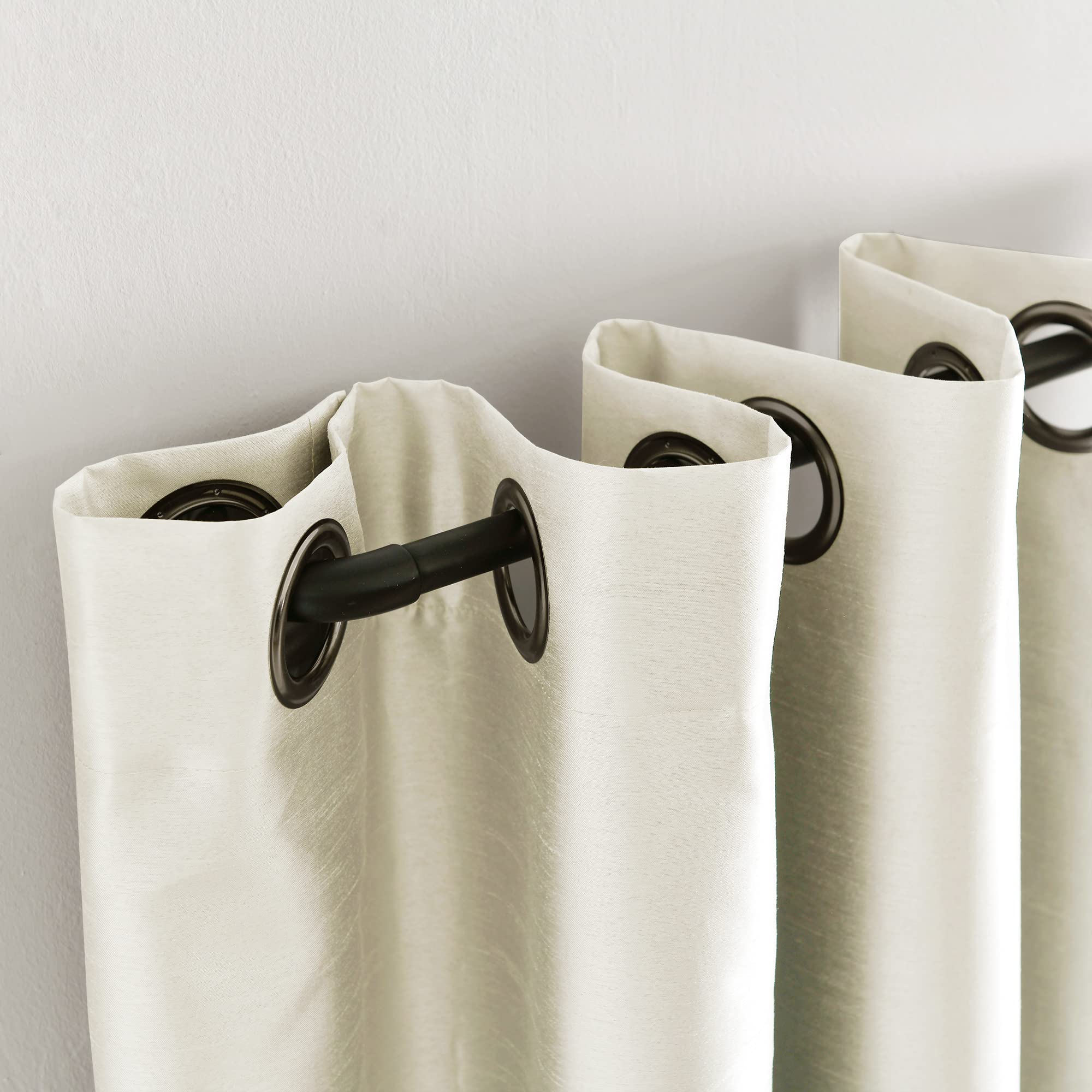 Lush Decor Insulated Grommet 100% Blackout Faux Silk Window Curtain Panel (Single Panel), 84" L x 52" W, Ivory