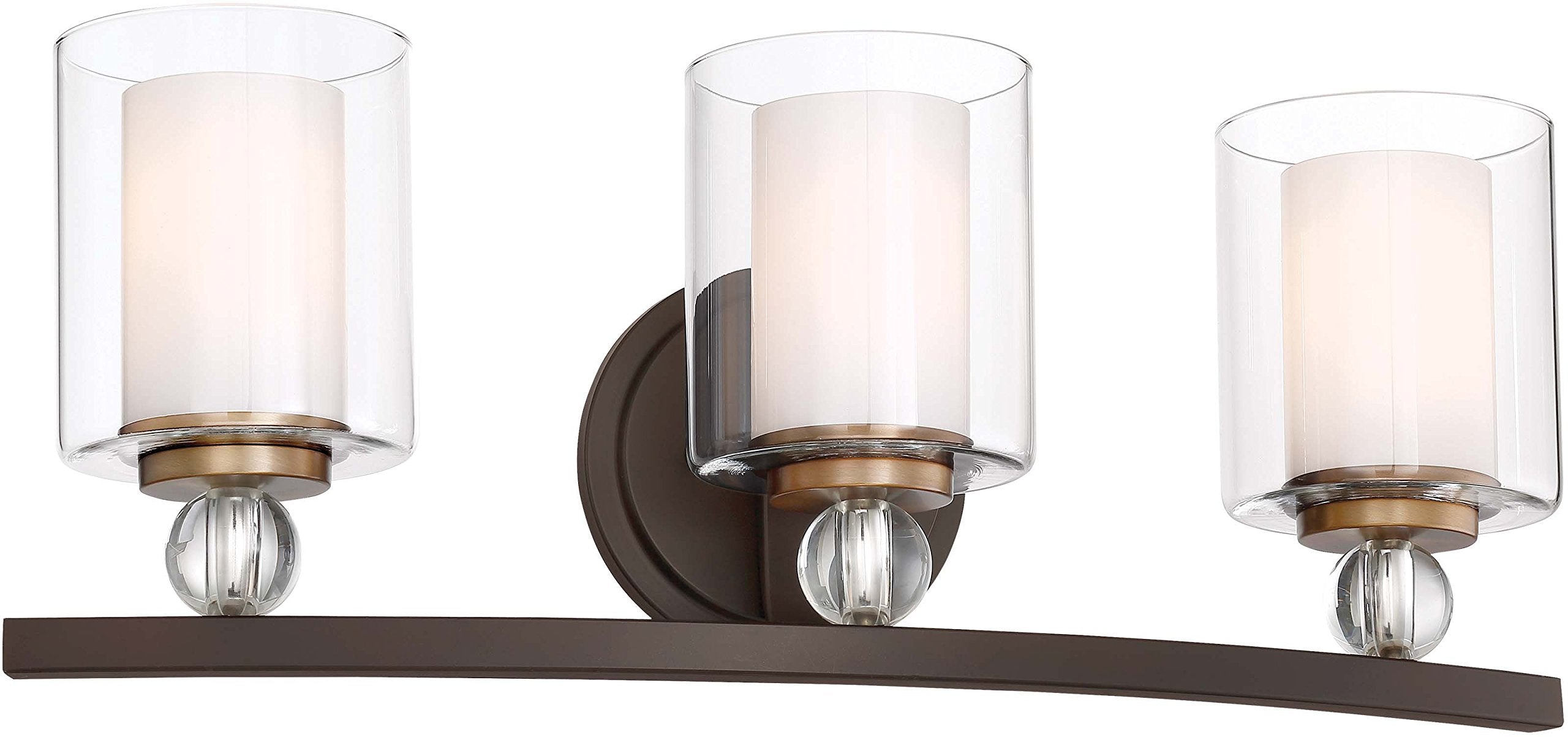 Minka Lavery Wall Light Fixtures 3073-416 Studio 5 Bath Vanity Lighting, 3-Light 300 Watts, Painted Bronze