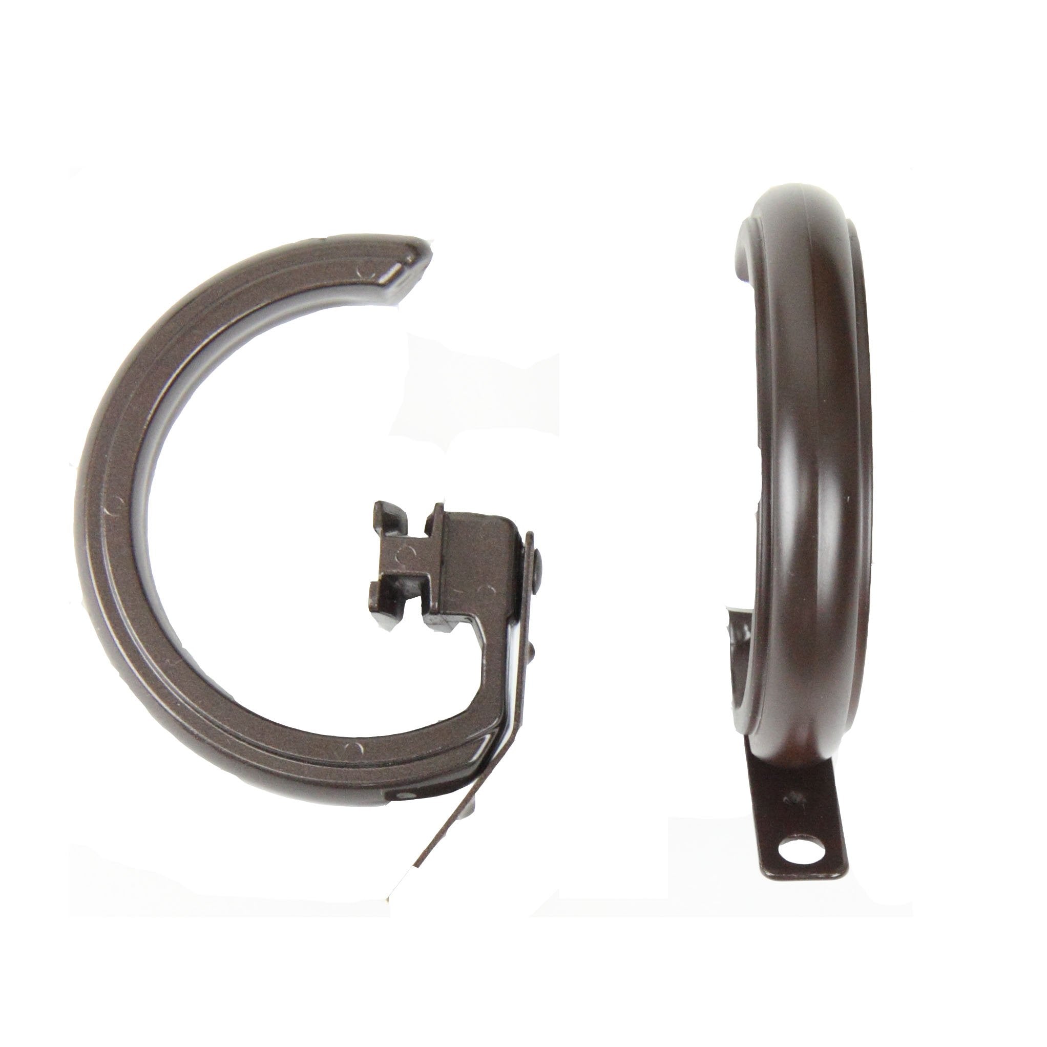 Rod Desyne Rings for Decorative Traverse Rod for Windows, Cocoa, Set of 10