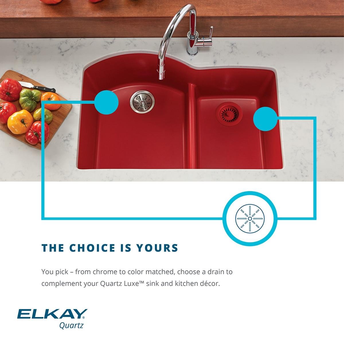 Elkay ELXRUP3620RT0 Quartz Luxe Ricotta Single Bowl Undermount Kitchen Sink with Perfect Drain