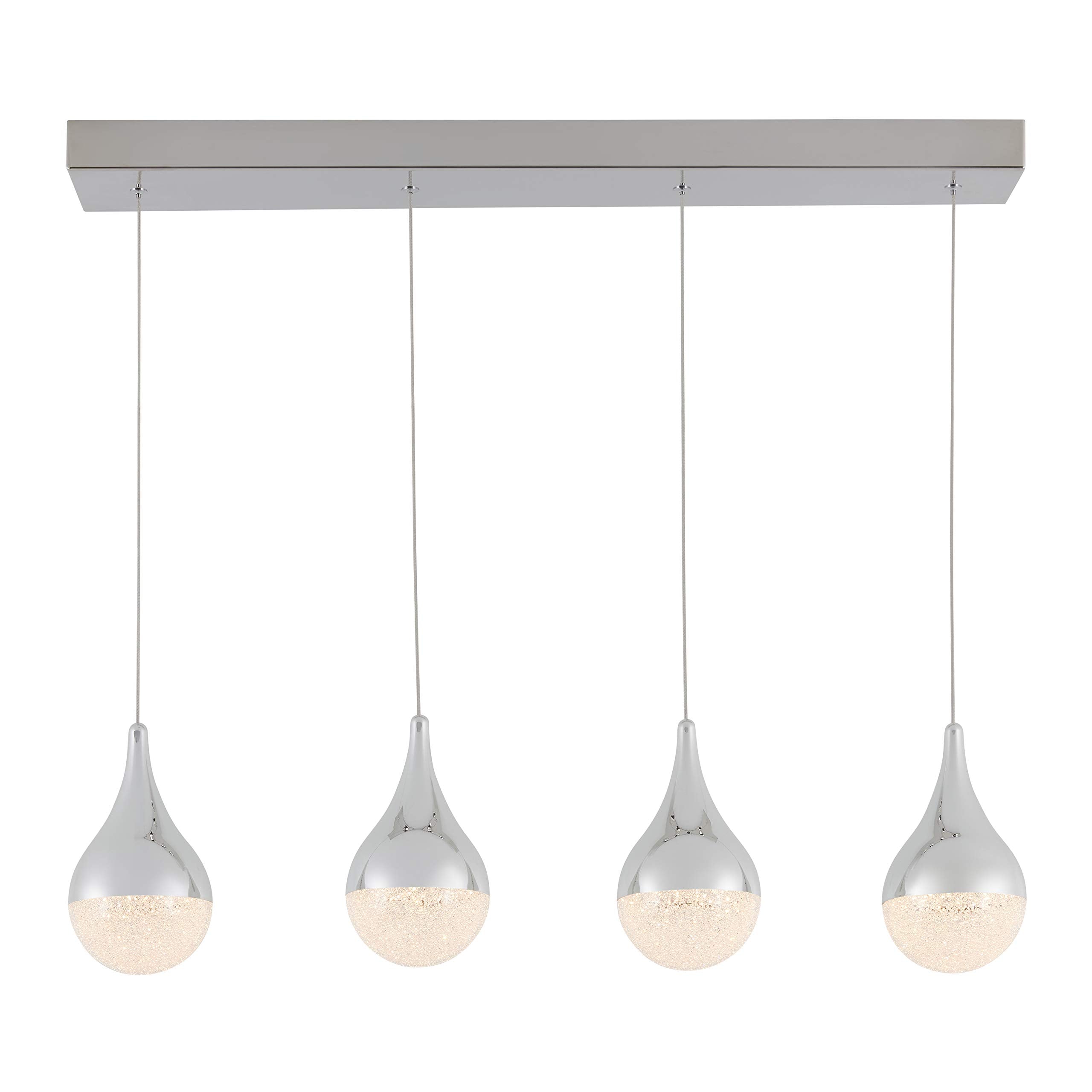 Artika PDT-4GL-RN Glitzer 4-LED Integrated Pendant Light, Silver