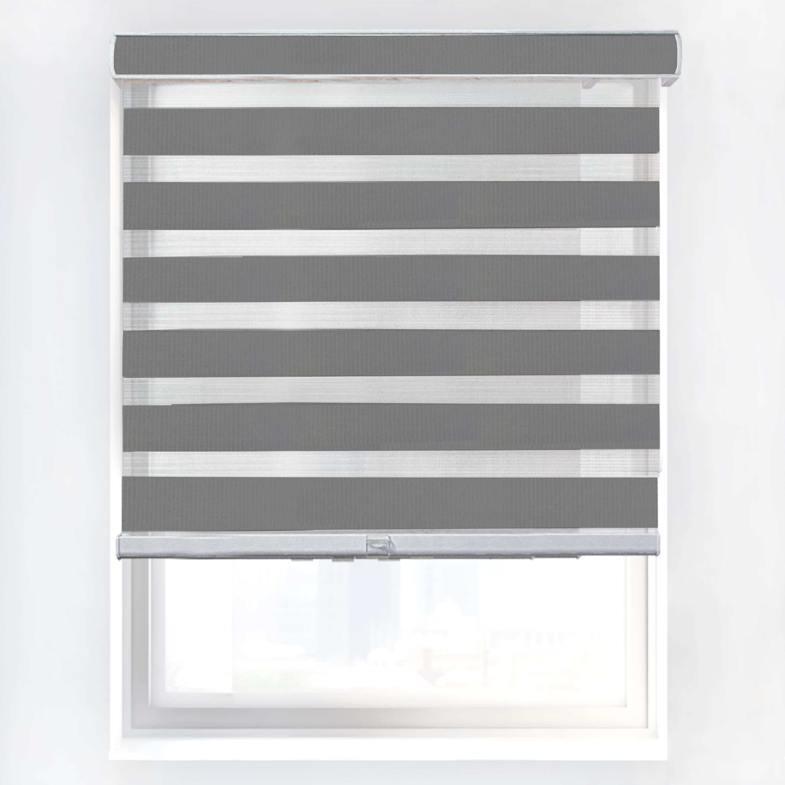 CHICOLOGY Zebra Blinds, Roller Window Shades, Blinds for Windows, Roller Shades for Windows, Window Shades for Home, Window Shades, Pull Down Shades for Windows, 35" W X 72" H, Basic Slate