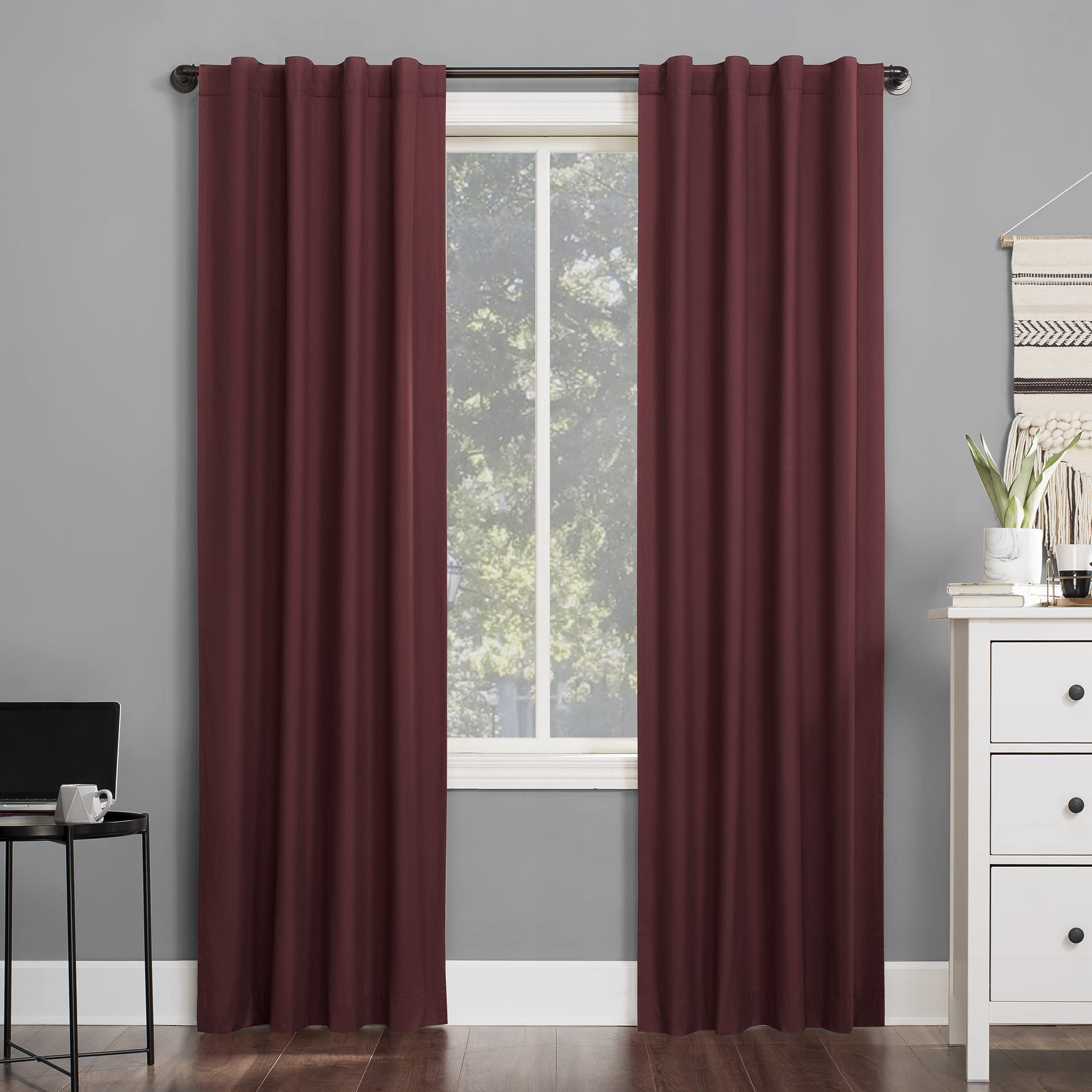 Sun Zero Cyrus Thermal Total Blackout Back Tab Curtain Panel