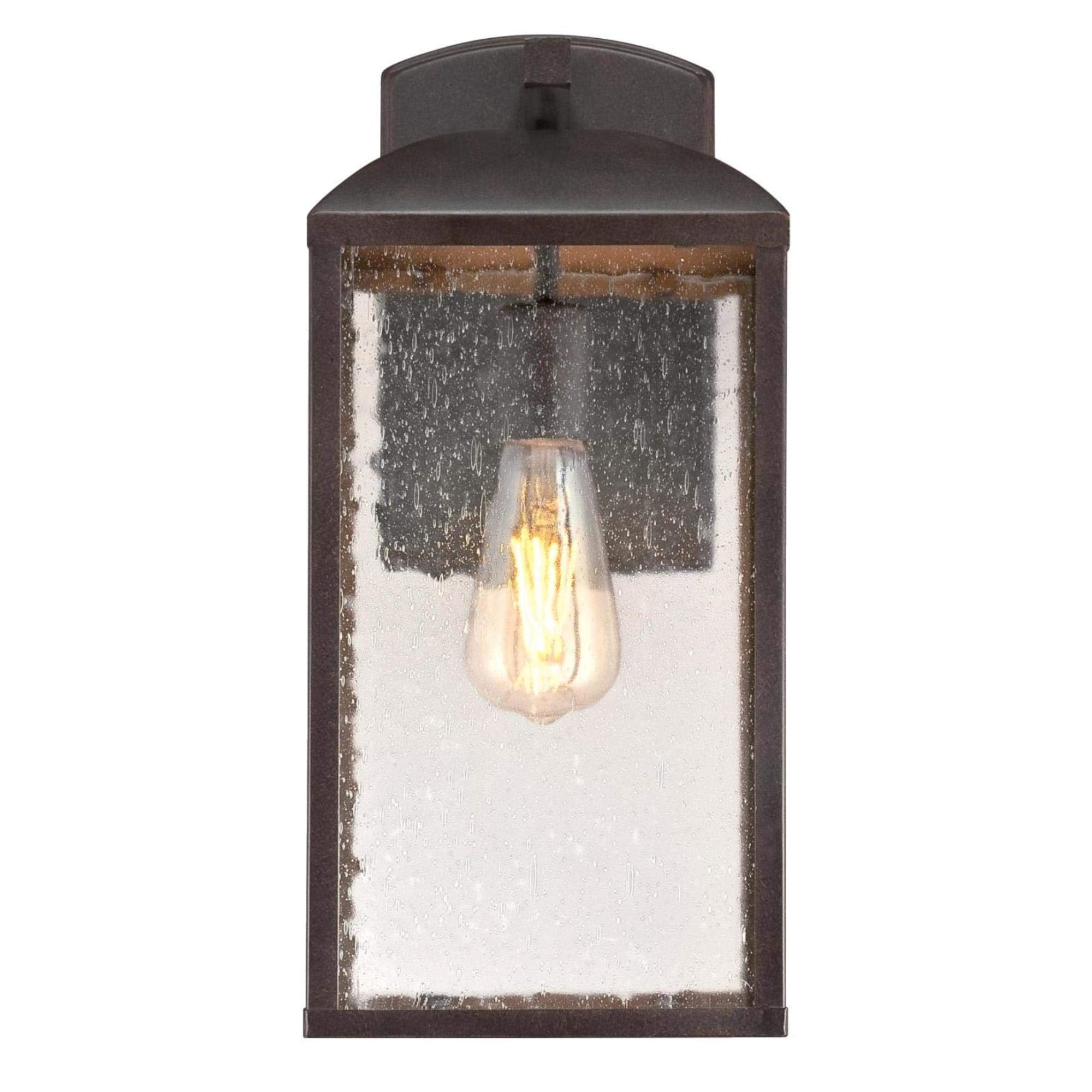 Westinghouse Lighting 6374200 Piazza One-Light Outdoor Wall Lantern, Victorian Bronze Finish with Clear Seeded Glass Porch Light, Brown