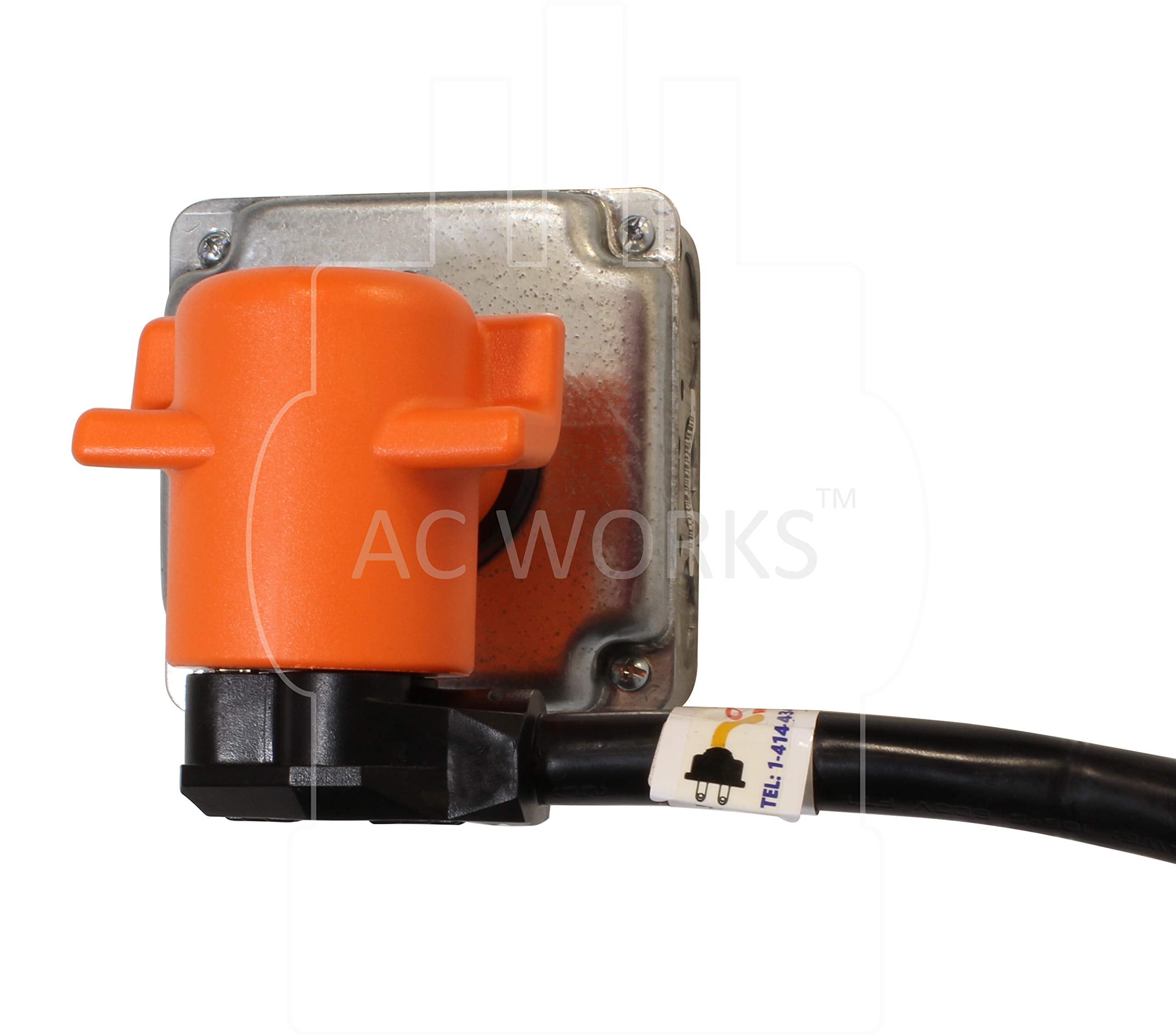 AC WORKS 10-50P 50-Amp 3-Prong Old Style Dryer/Range Plug to 10-30R 3-Prong Dryer Outlet (Compact)