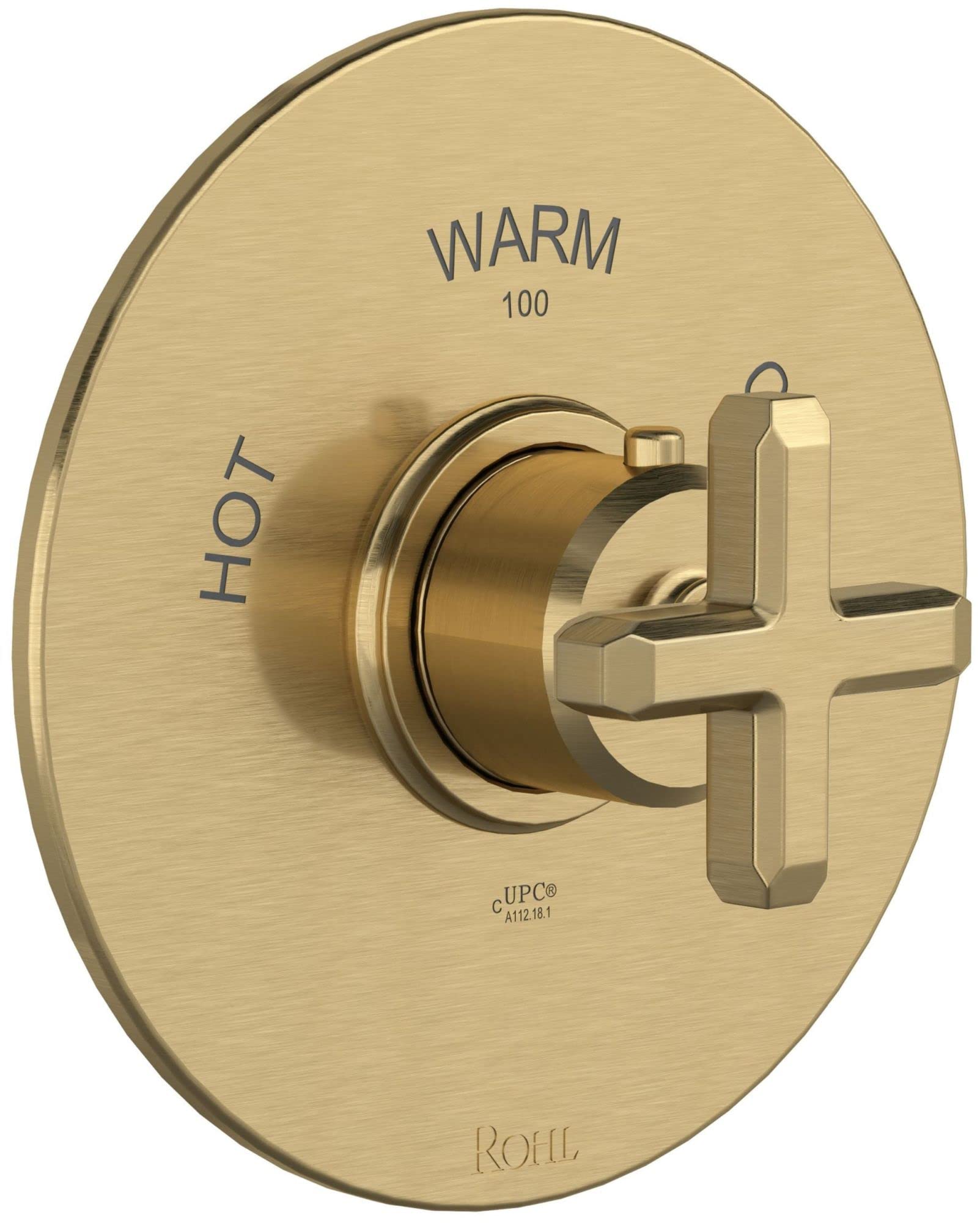 Rohl TAP13W1XM Apothecary Thermostatic Valve Trim Only with Single Cross Handle - Less Rough In - Polished Nickel