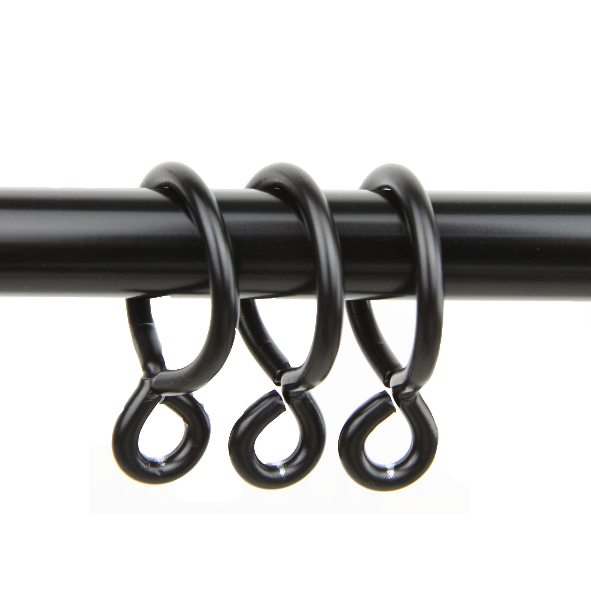 Rod Desyne 10 Count Eyelet Curtain Rings, Black