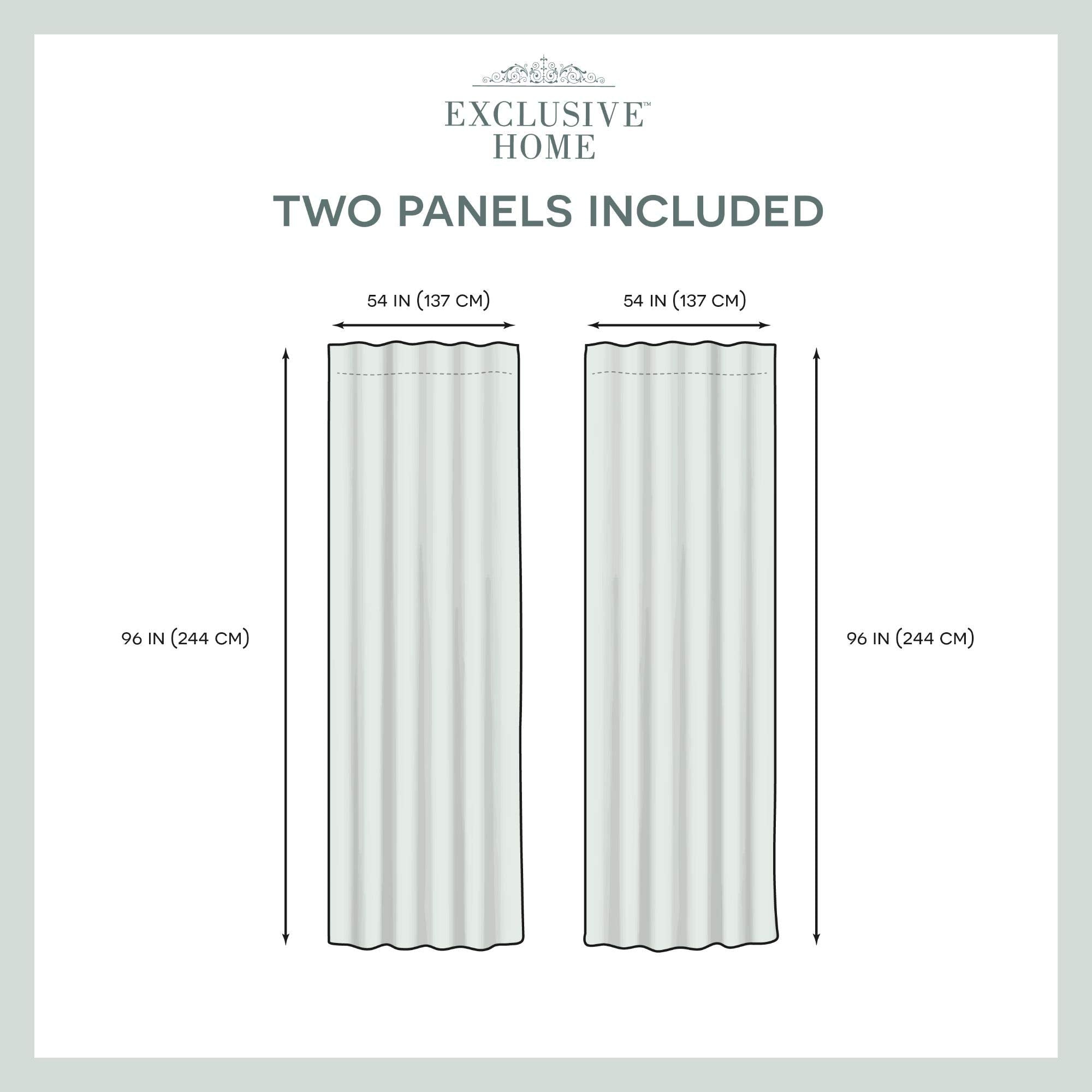 Exclusive Home Curtains Bella Window Curtain Panel Pair with Hidden Tab Top, 54x96, Winter White, 2 Count