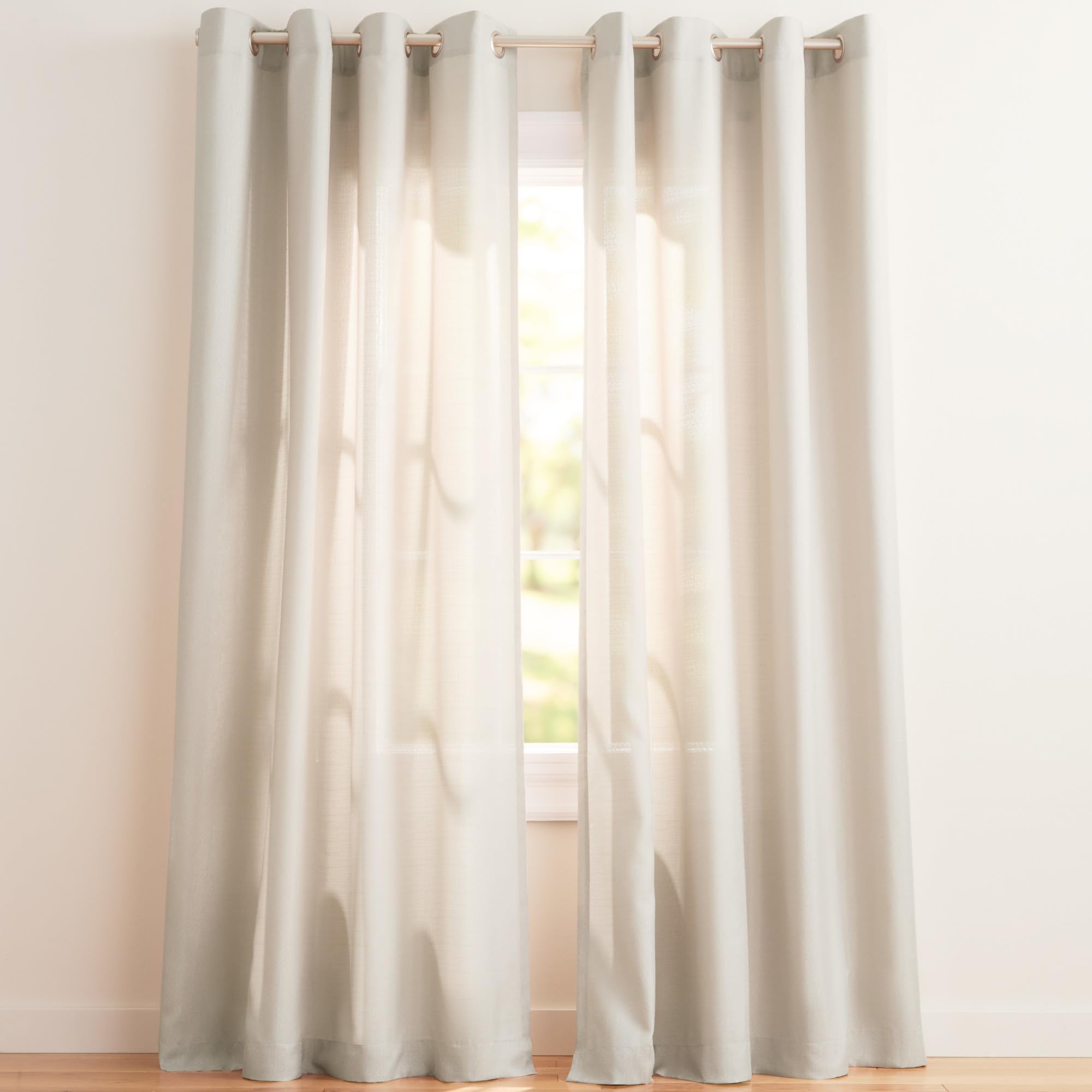 Exclusive Home Loha Linen Grommet Top Curtain Panel Pair, 54"x84", Natural