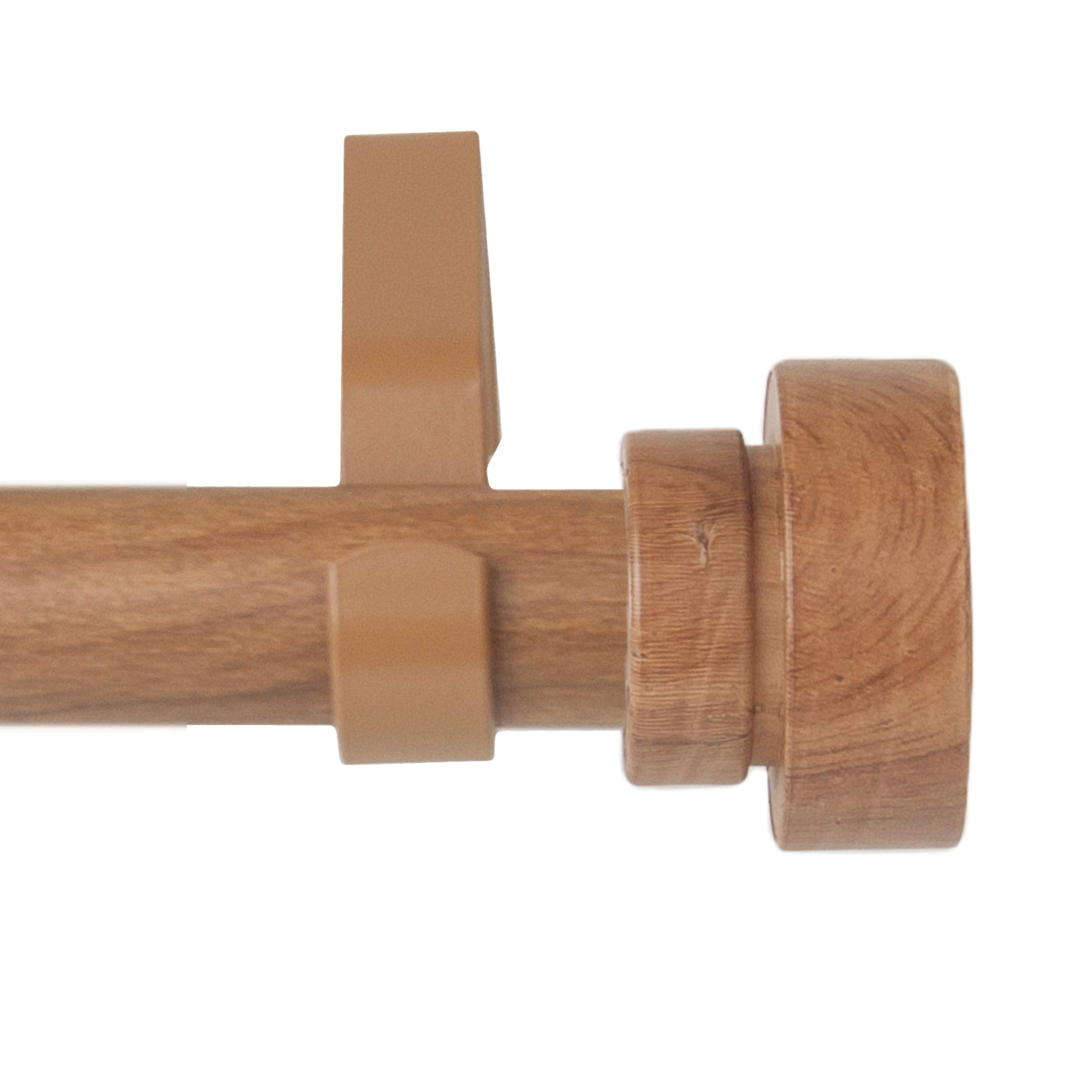 Rod Desyne W100-37-48W3 1" Bonnet Faux Wood Single Curtain Rod, 48-84 inch, Chestnut