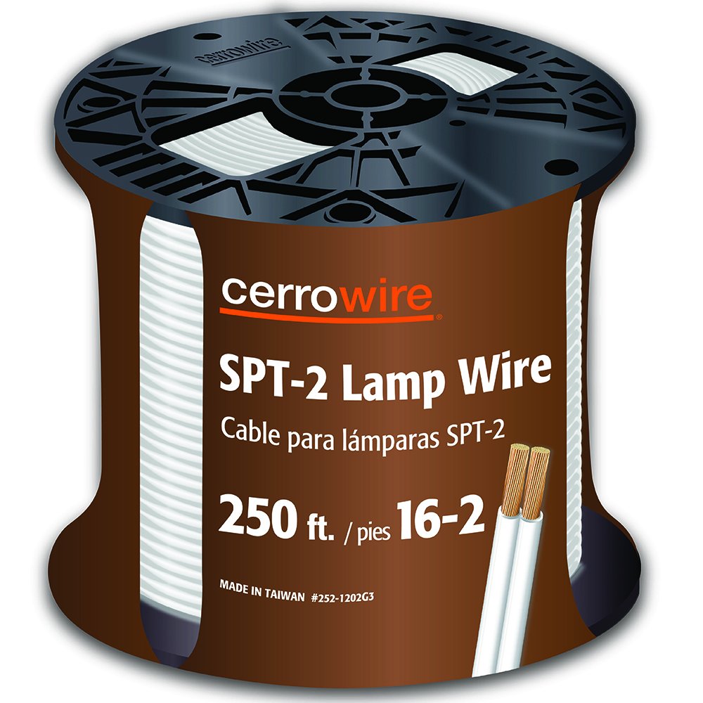 Cerrowire 252-1202G3 250-Feet 16/2 Lamp Cord, White