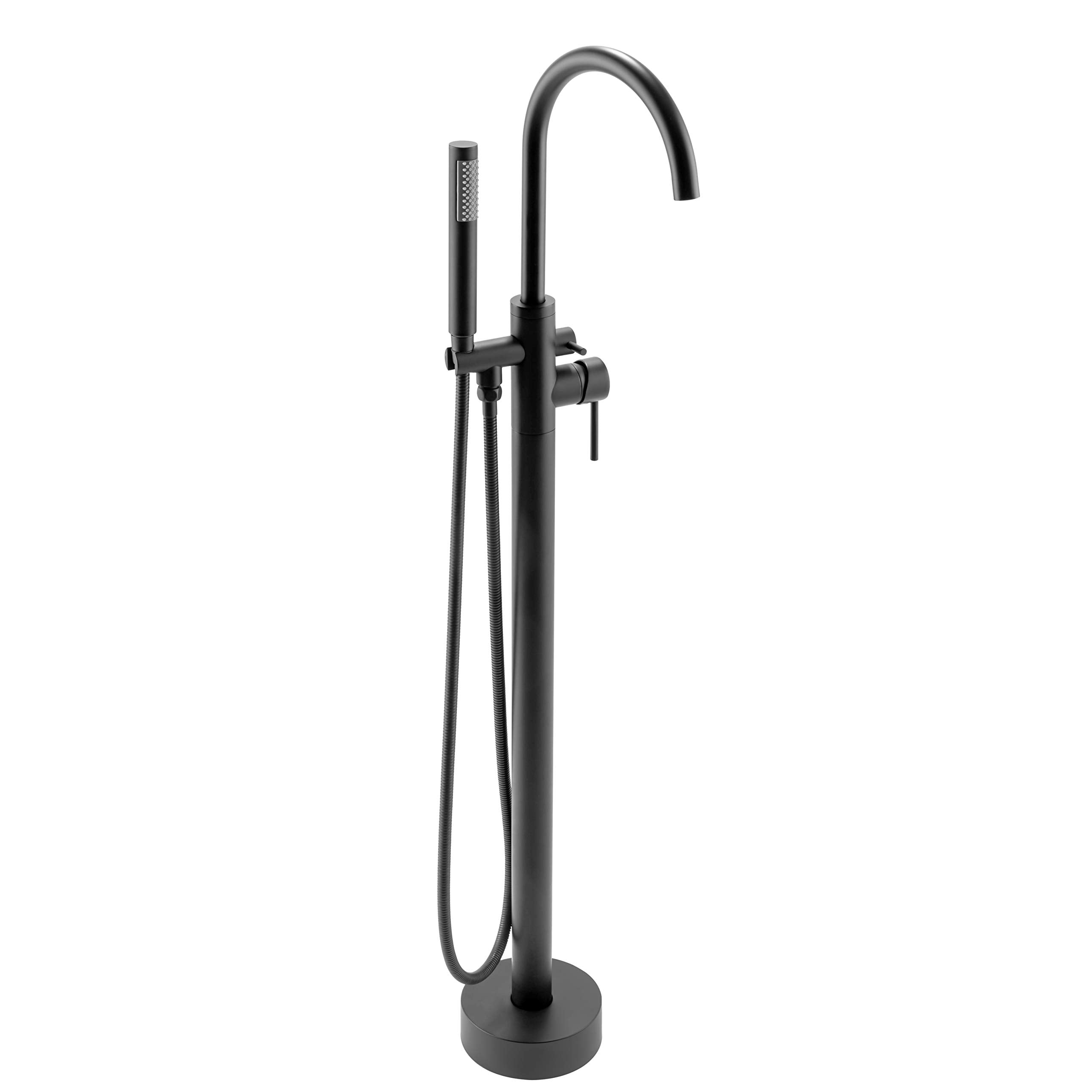 AKDY 46" Freestanding Floor Mounted Bath Tub Filler Faucet w/Wand in Matte