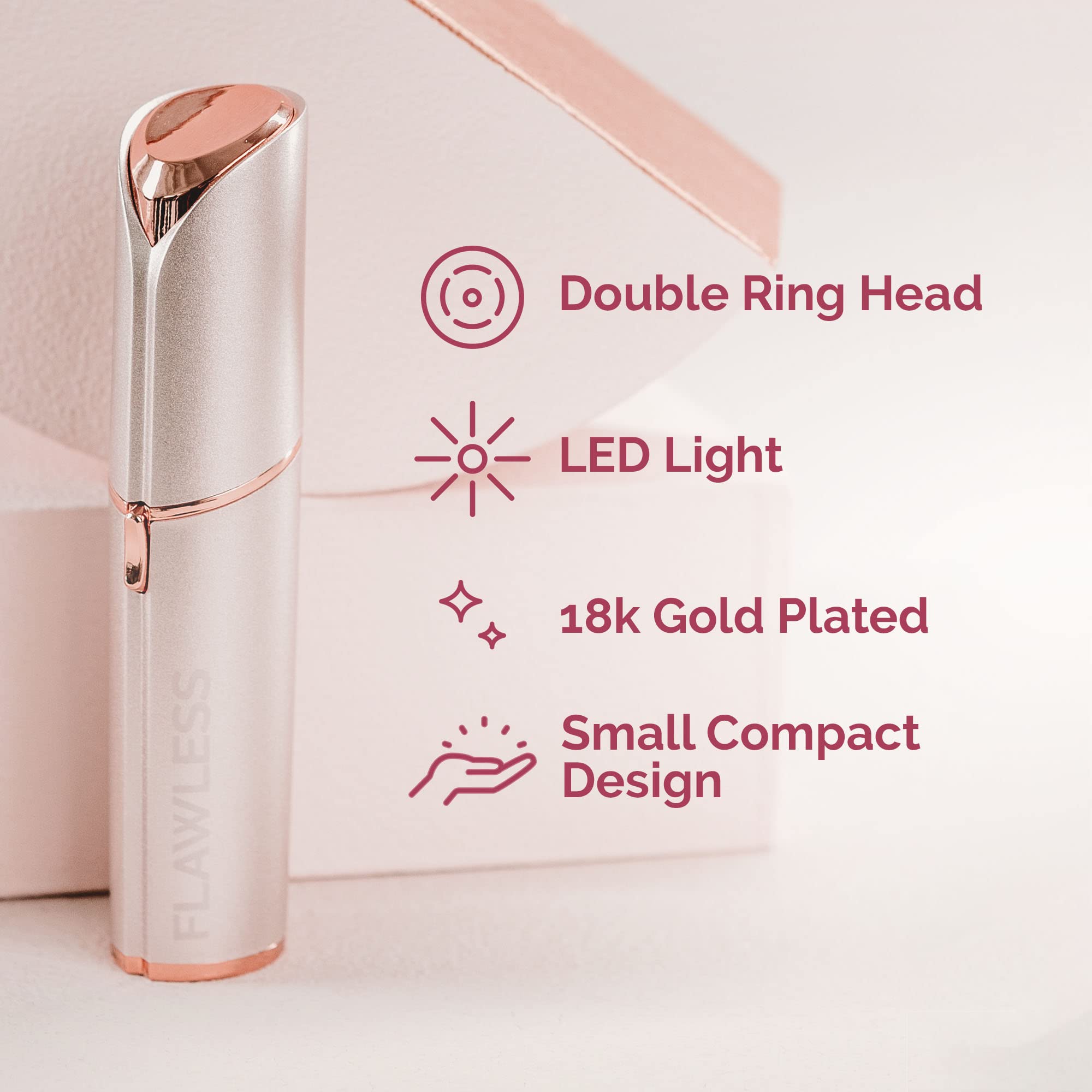 Finishing Touch Flawless Women's Painless Hair Remover, Blush/Rose Gold