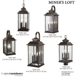 Minka Lavery Outdoor Wall Light 72593-143C Miner's Loft Exterior Wall Lantern, 4-Light 160 Watts, Oil Rubbed Bronze