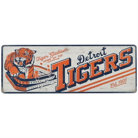 Detroit Tigers 10  x 28  Traditions Wood Sign