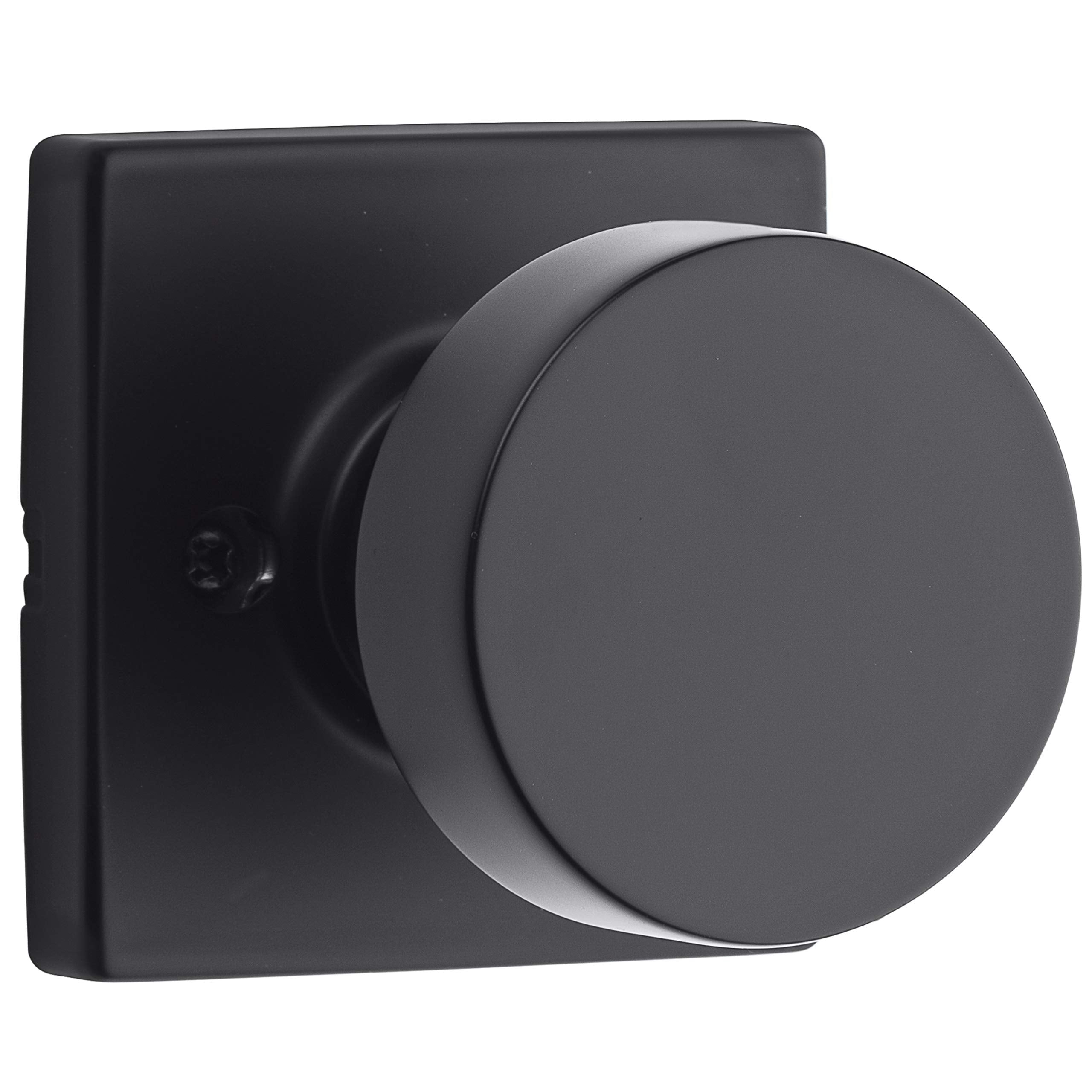 Kwikset 97880-942 Pismo Half-Dummy Square Modern Door Knob, Matte Black