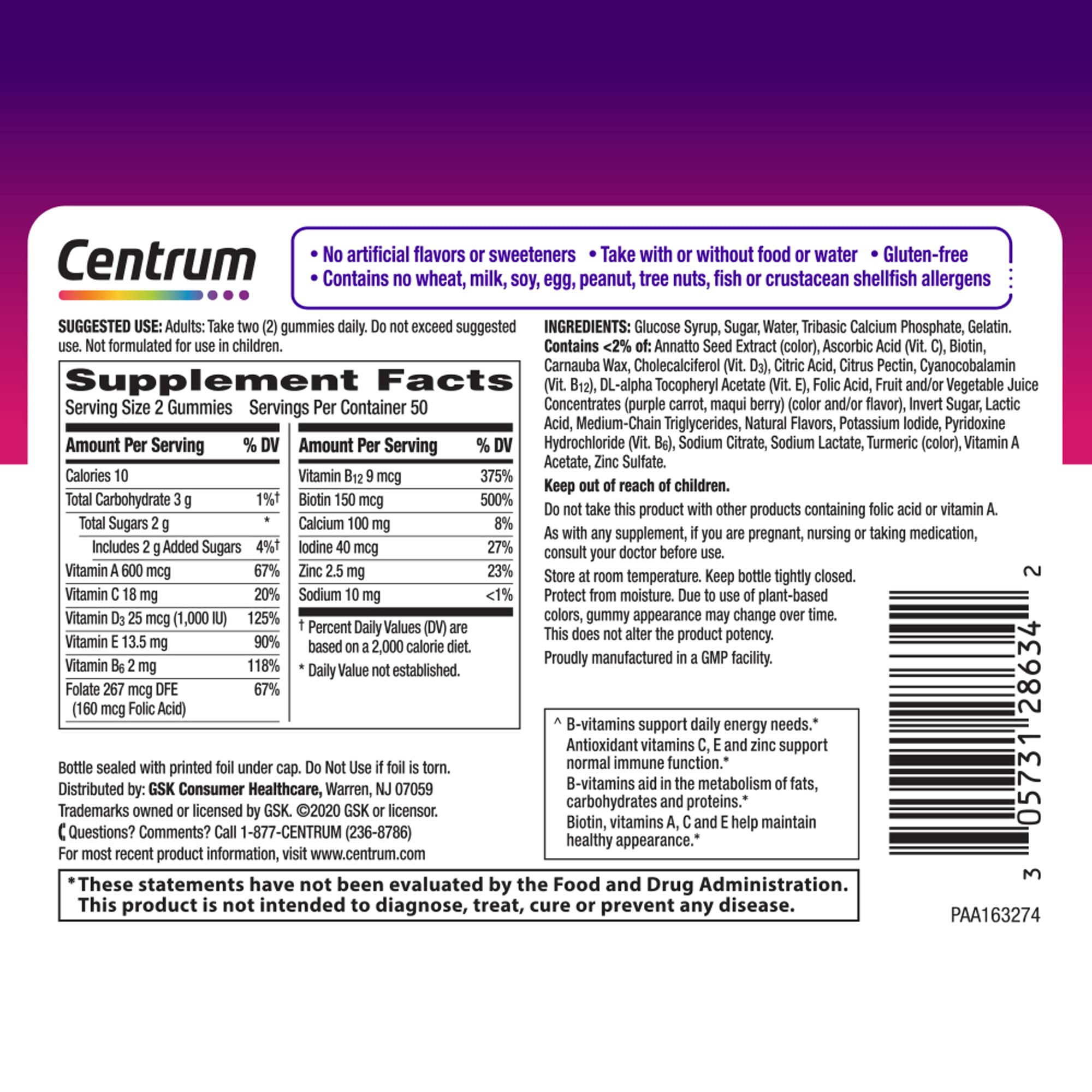 Centrum Womens Multigummies - Assorted Fruit 100 Gummies