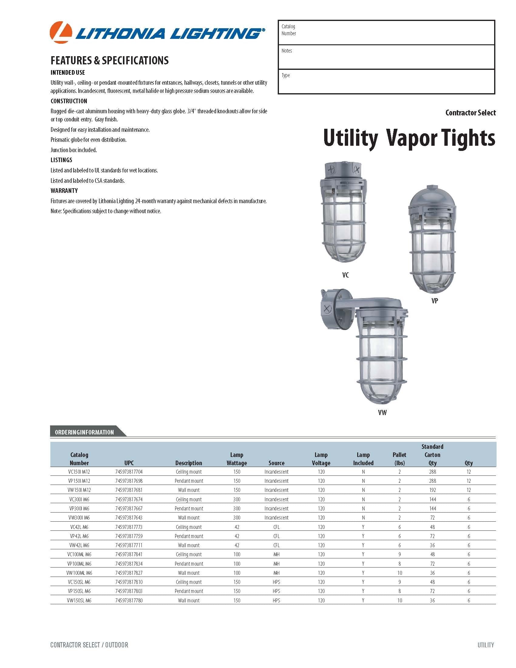 Lithonia Lighting VC150I M12 Ceiling Mount Jelly Jar