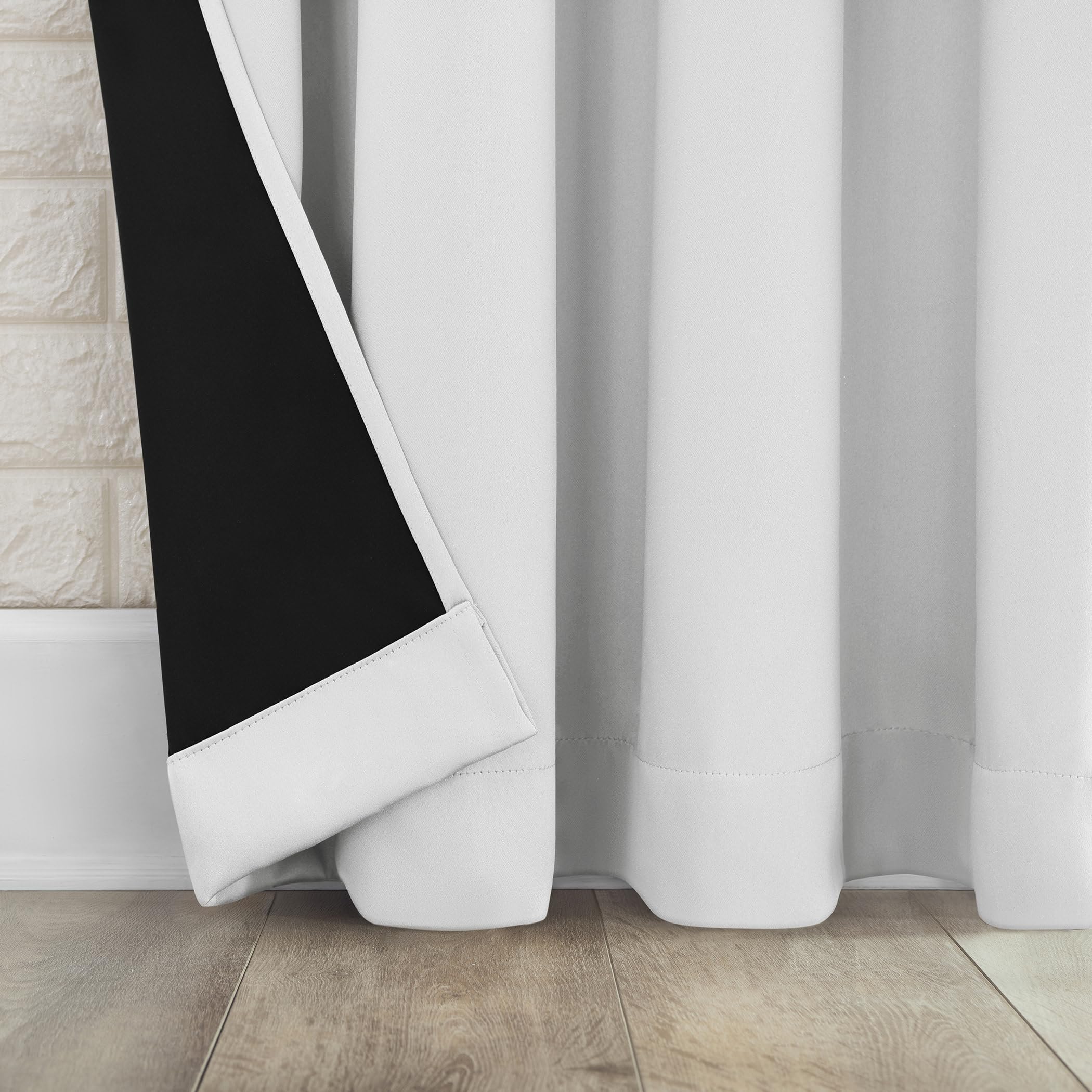 Sun Zero Bergen Theater Grade Extreme 100% Blackout Rod Pocket Curtain Panel, 40" x 84, White