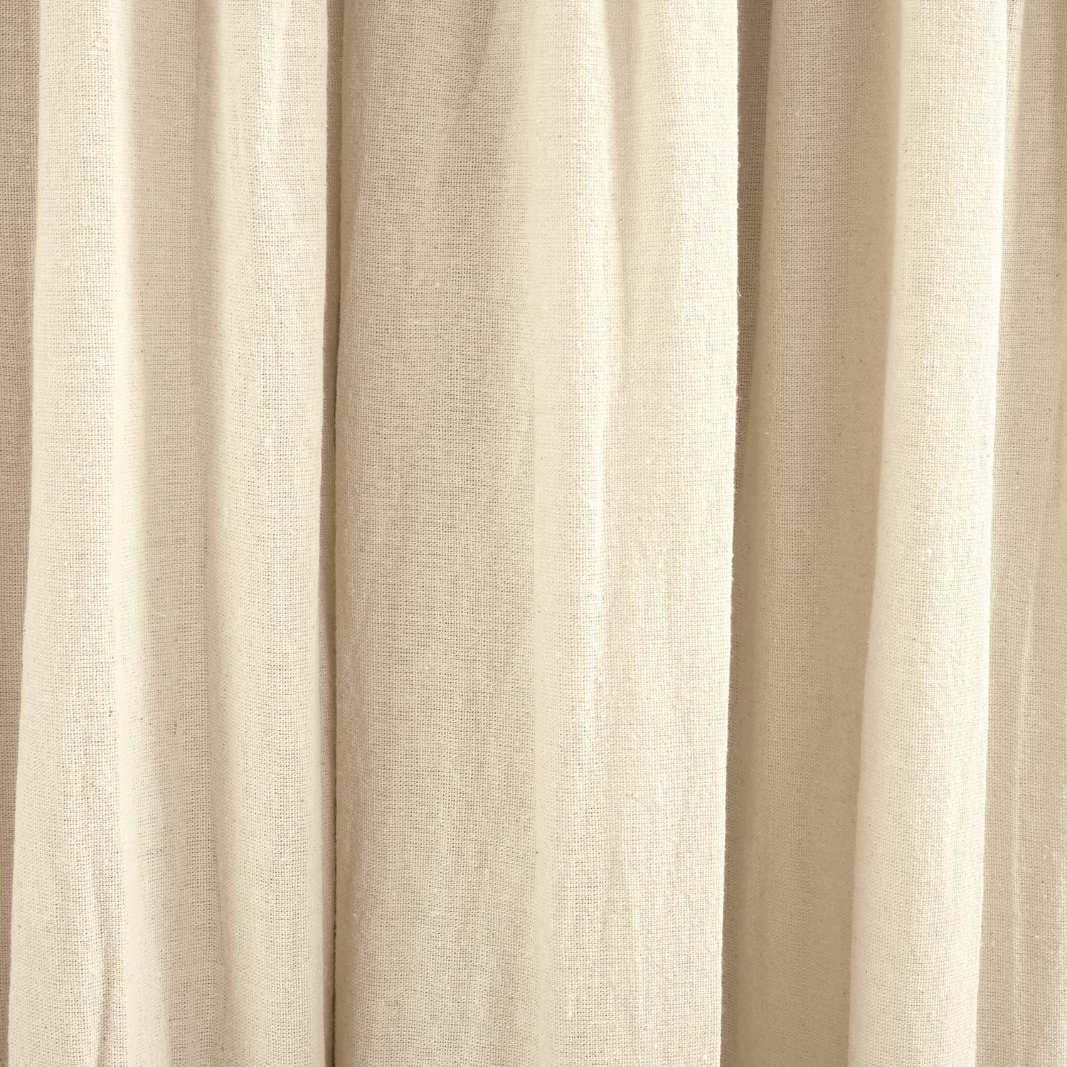 Lush Decor Linen Button 100% Lined Blackout Window Curtain - Single Panel - Pleated Color Block Design - Farmhouse Curtain With Coconut Husk Button Detail & Blackout Lining - 40" W x 84" L, Dark Linen