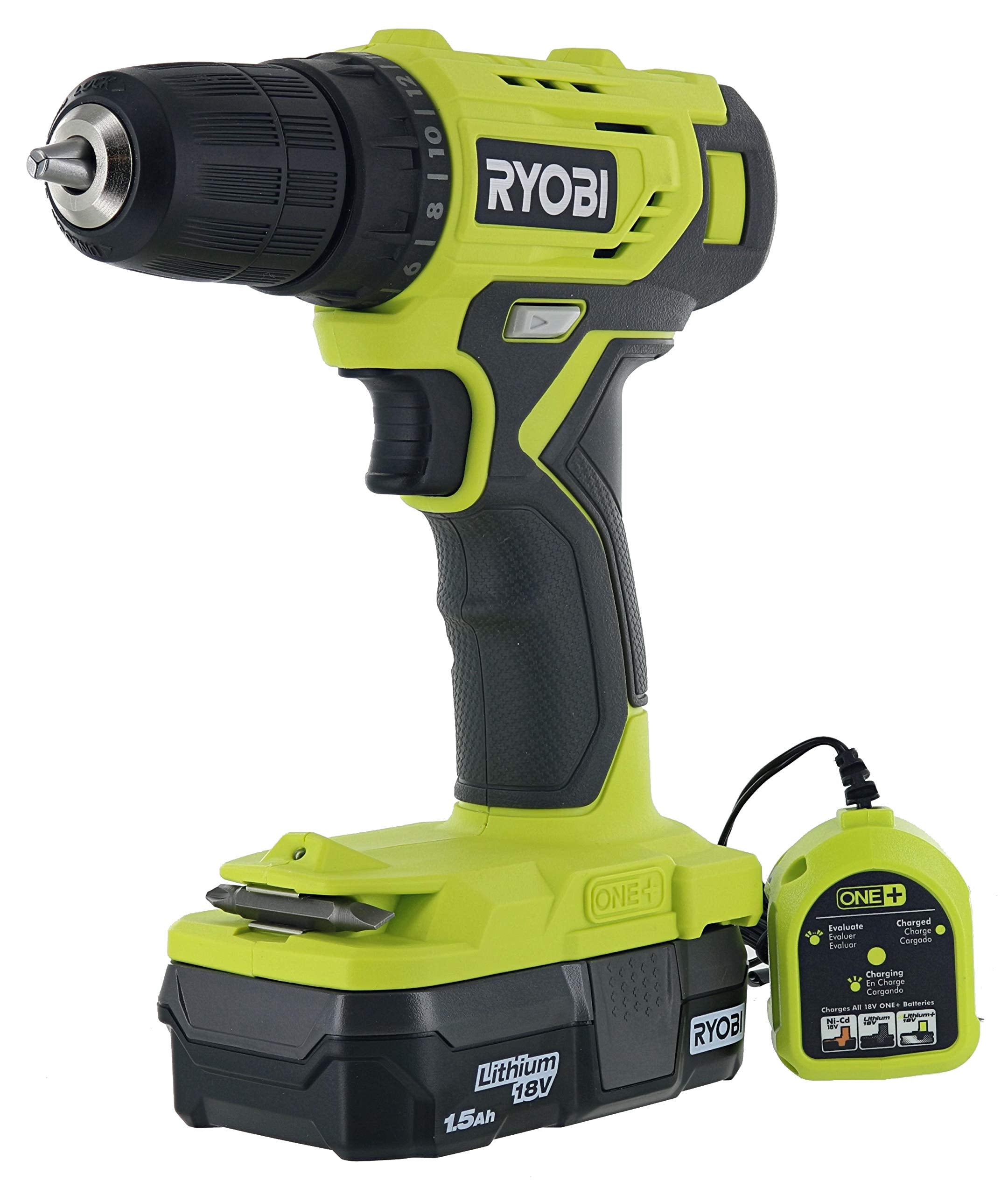 NEW Ryobi 18-Volt ONE+ Cordless 3/8 in. Drill/Driver Kit (PDD209K) with 1.5 ah lithium battery and charger
