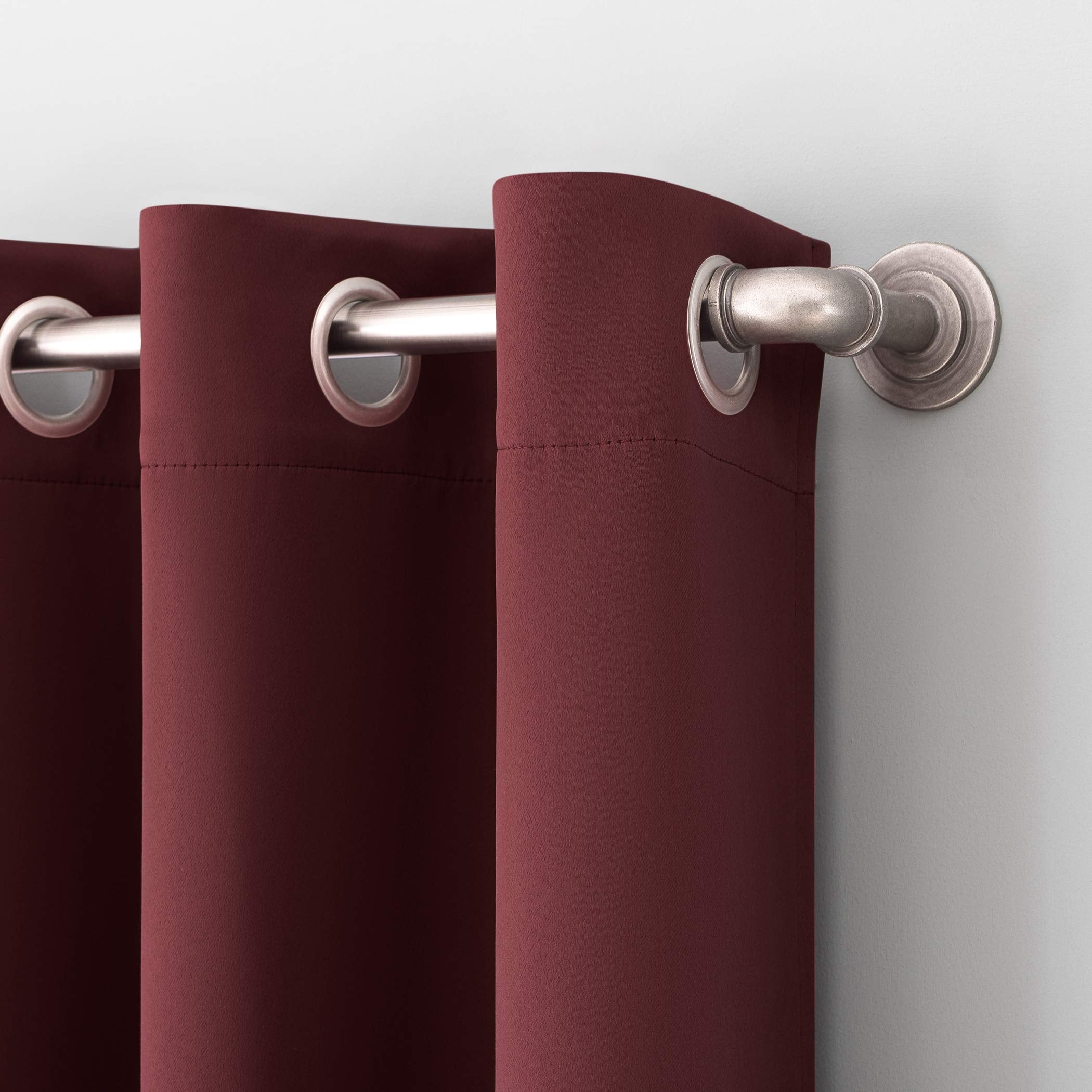 Sun Zero Easton Energy Saving Blackout Grommet Curtain Panel, 40" x 84", Wine Red