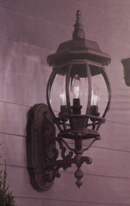 Matte Black Wall Lantern with Clear Glass 7.44 in x 10.59 in x 22.68 in