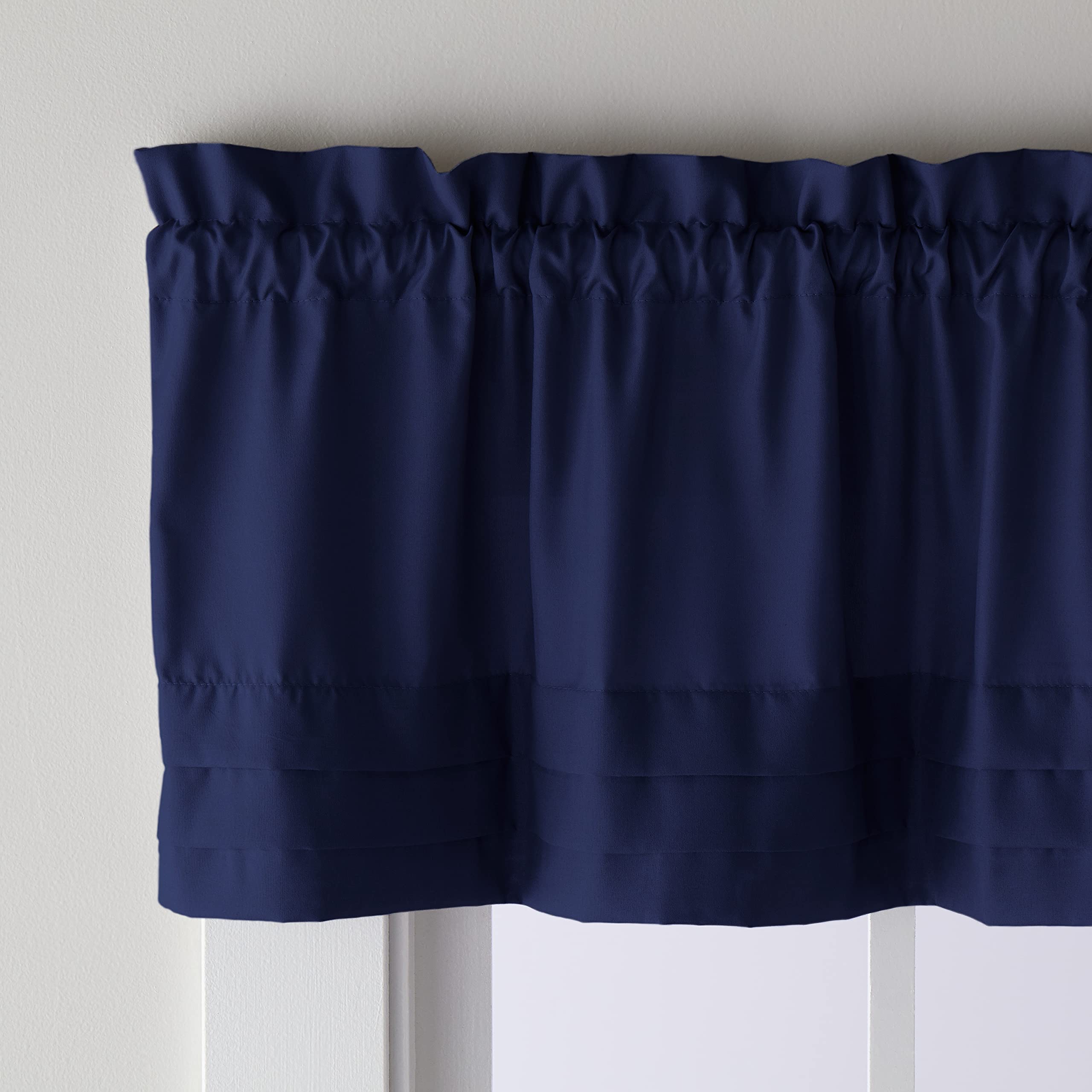 SKL Home by Saturday Knight Ltd. Holden Pleated Valance, 58" x 13", Navy