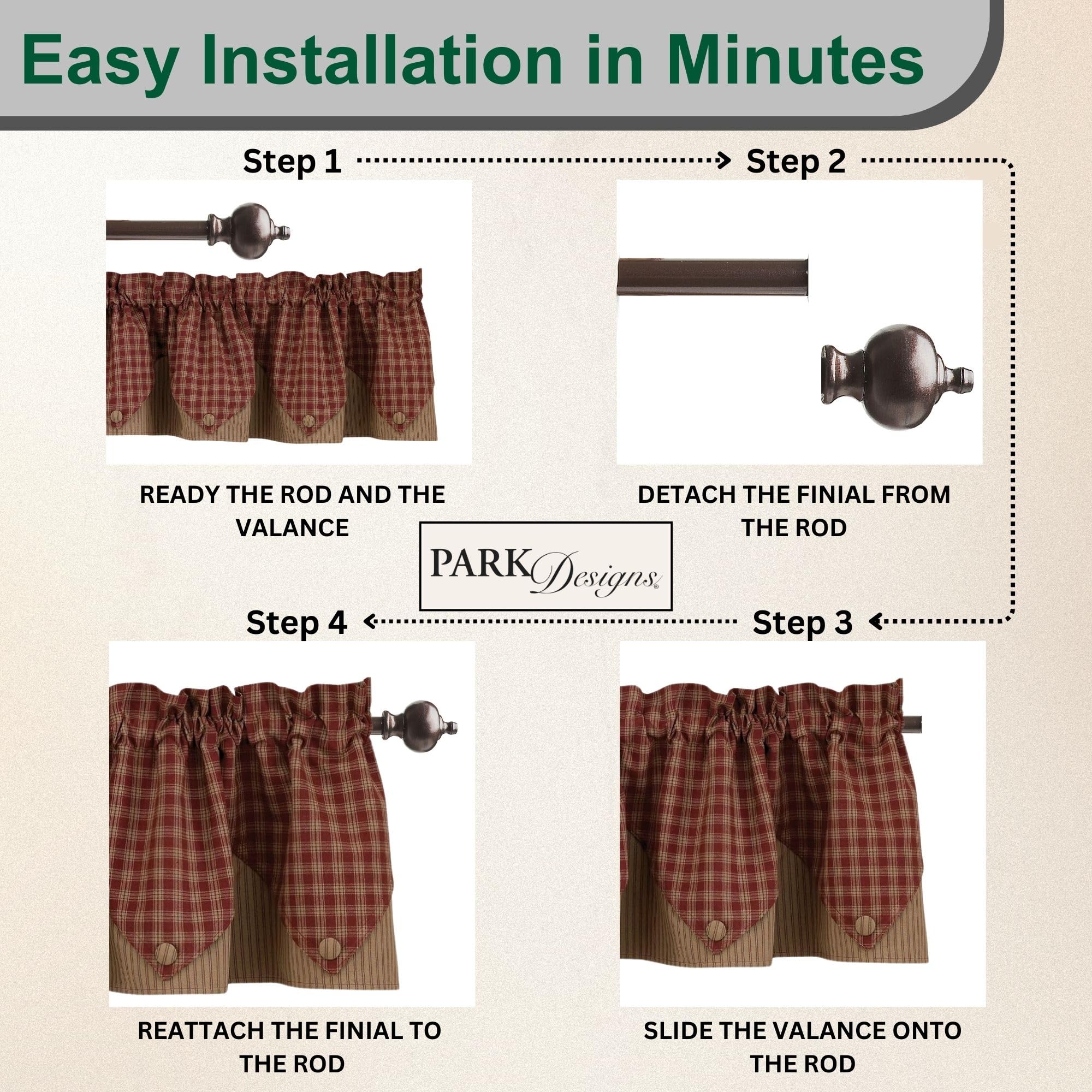 Sturbridge Lined Point Valance - Wine (72" wide x 15" long)