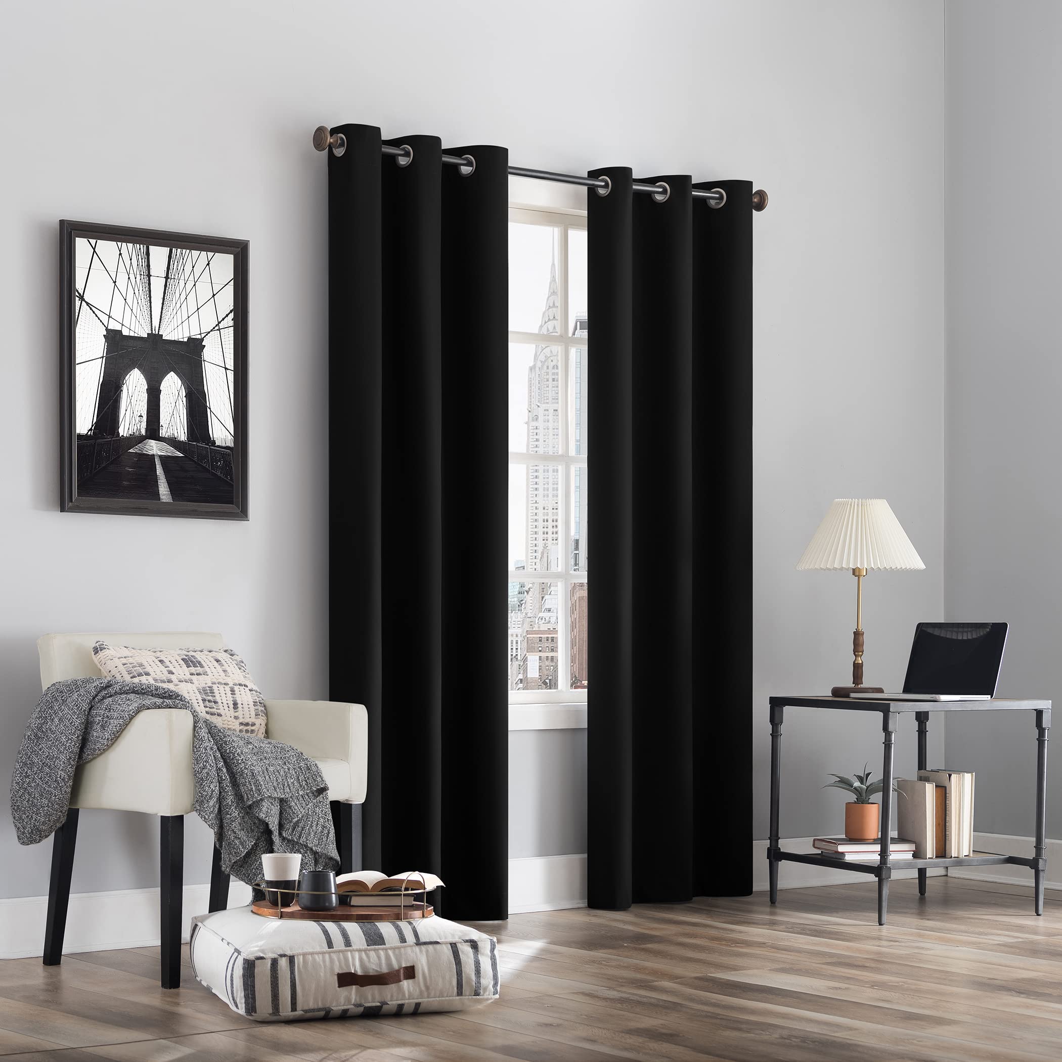 Sun Zero Cyrus Thermal 100% Blackout Grommet Curtain Single Panel