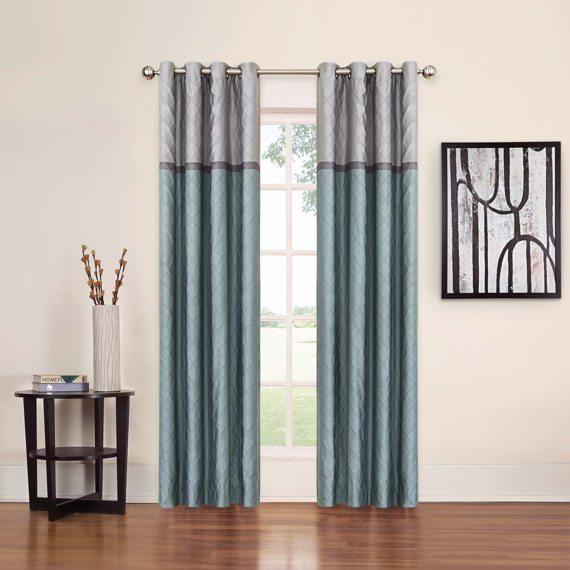 ECLIPSE Arno Modern Blackout Thermal Grommet Window Curtain for Bedroom or Living Room (1 Panel), 52" x 84", Blue