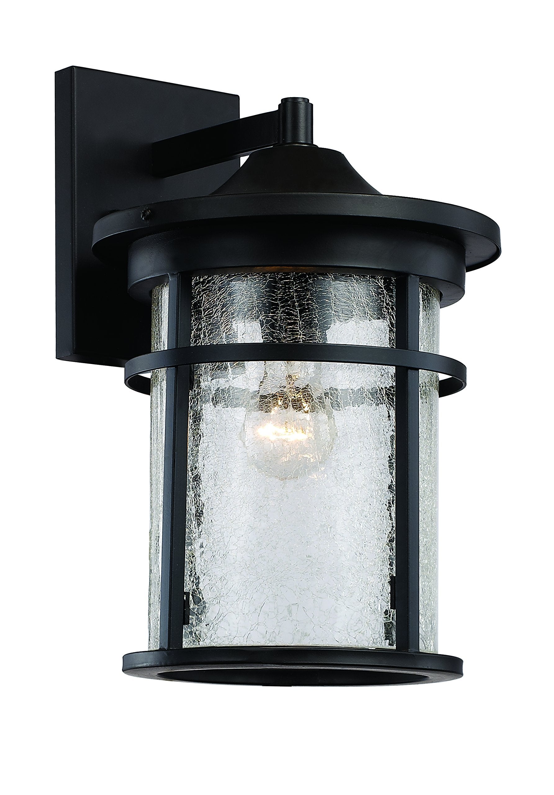 Trans Globe Imports 40381 BK Transitional One Light Wall Lantern from Avalon collection in Black finish,