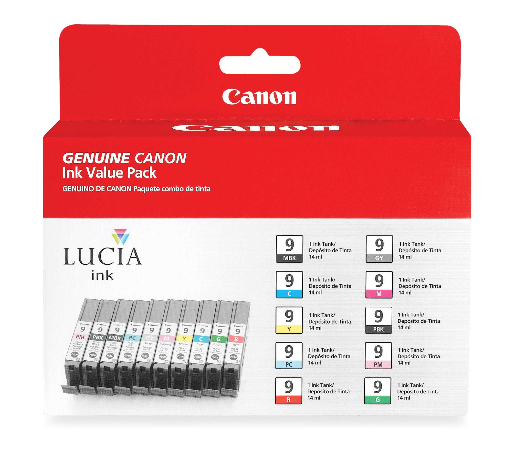 Canon PGI-9 10 Color Multi Pack Compatible to Pro9500, Pro9500 Mark II