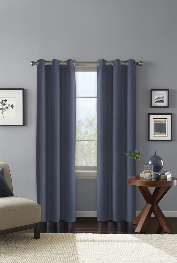 Blue Solid Grommet Blackout Curtain Liner- 42 in. W x 84 in. L